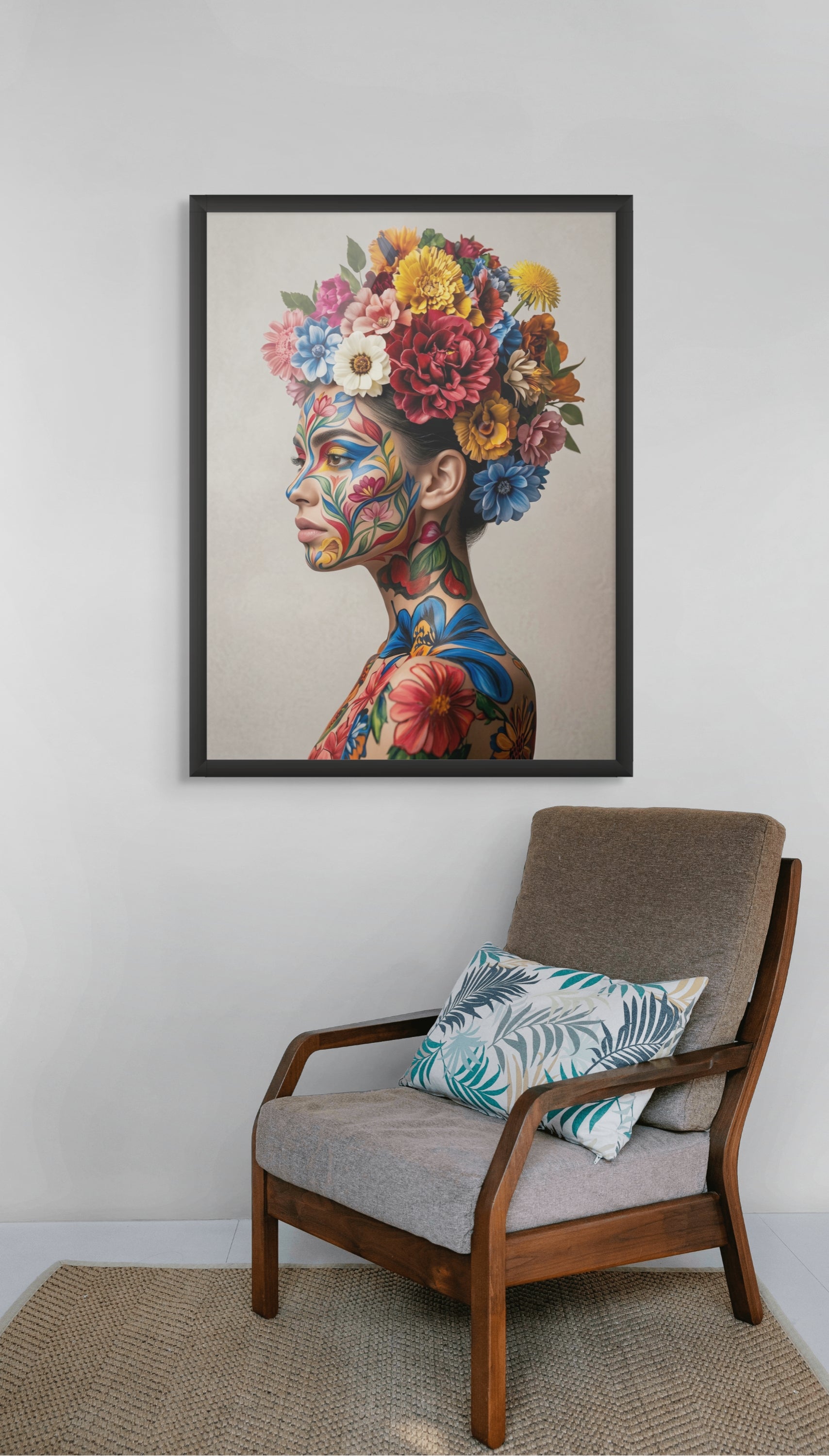 Bloemen Street Art Wanddecoratie – Kleurrijke Rebel Canvas Print