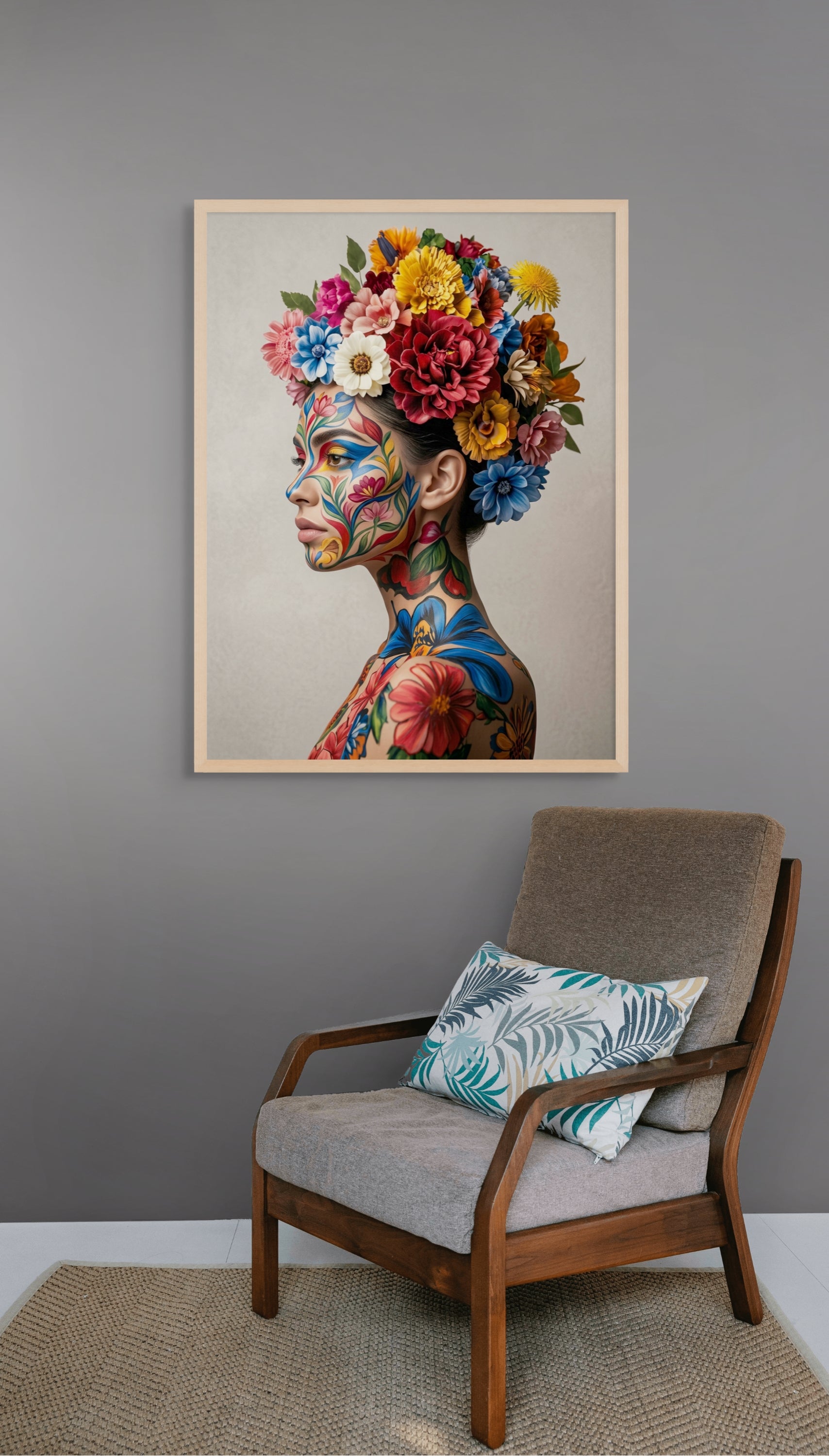 Bloemen Street Art Wanddecoratie – Kleurrijke Rebel Canvas Print