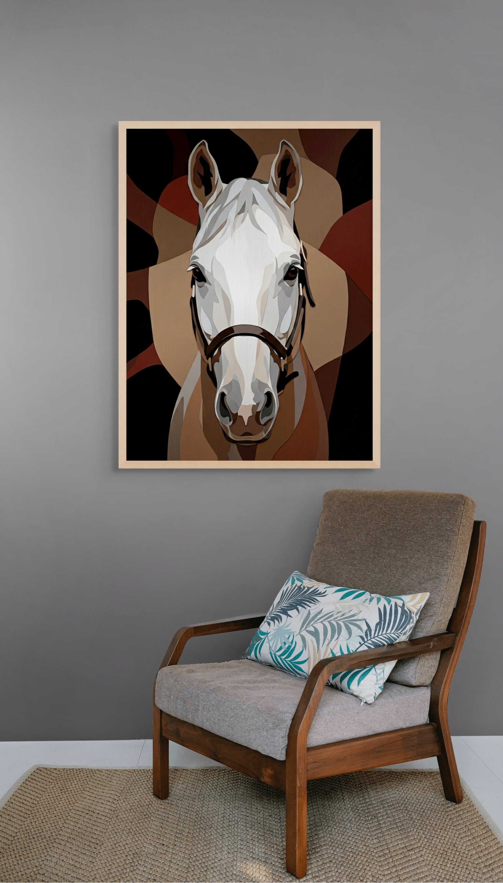 Paard Wanddecoratie Wit – Canvas Schilderij Woonkamer Aluminium of Poster
