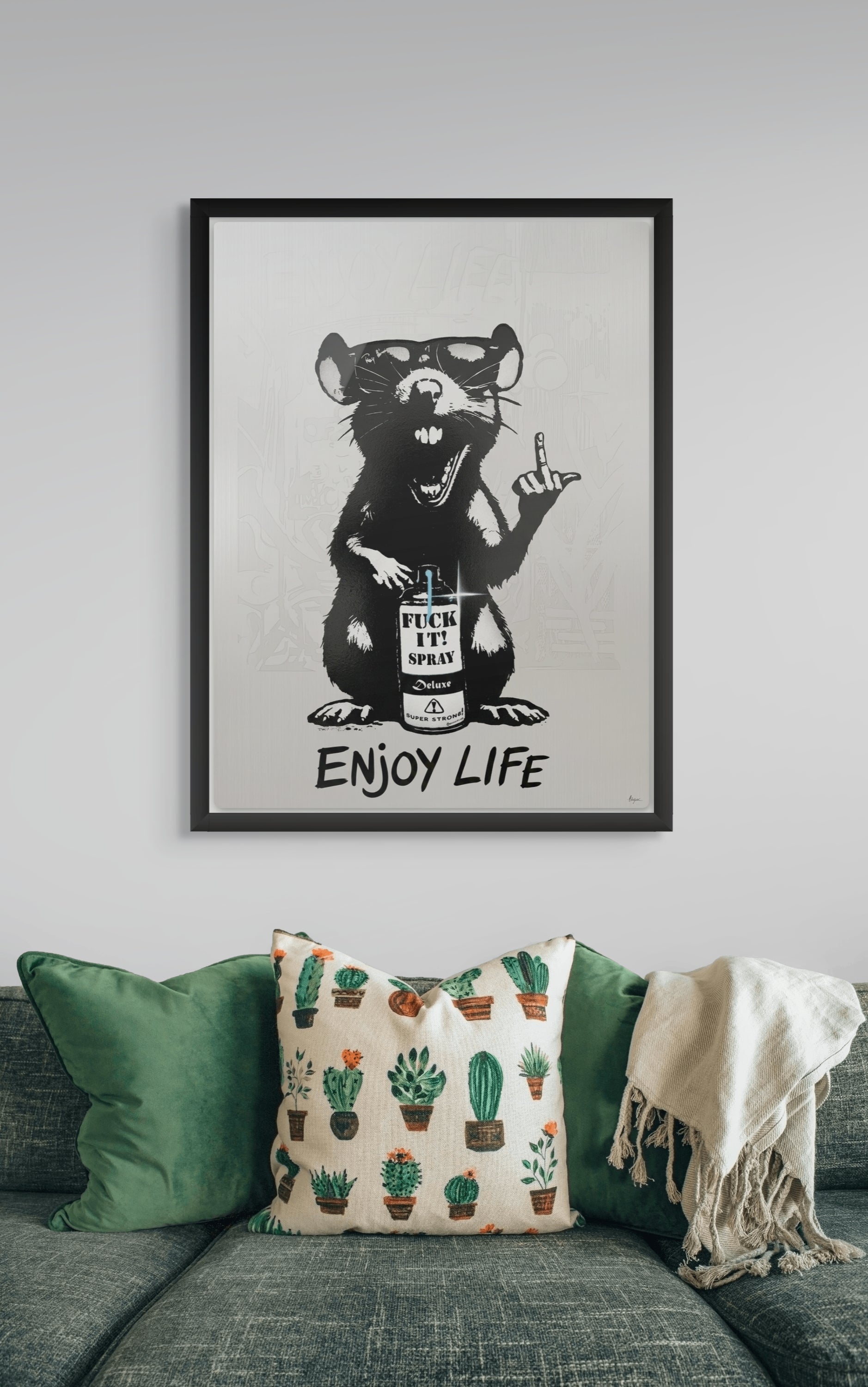 Street Art Rat Wanddecoratie – Stoere Canvas Woonkamer Print