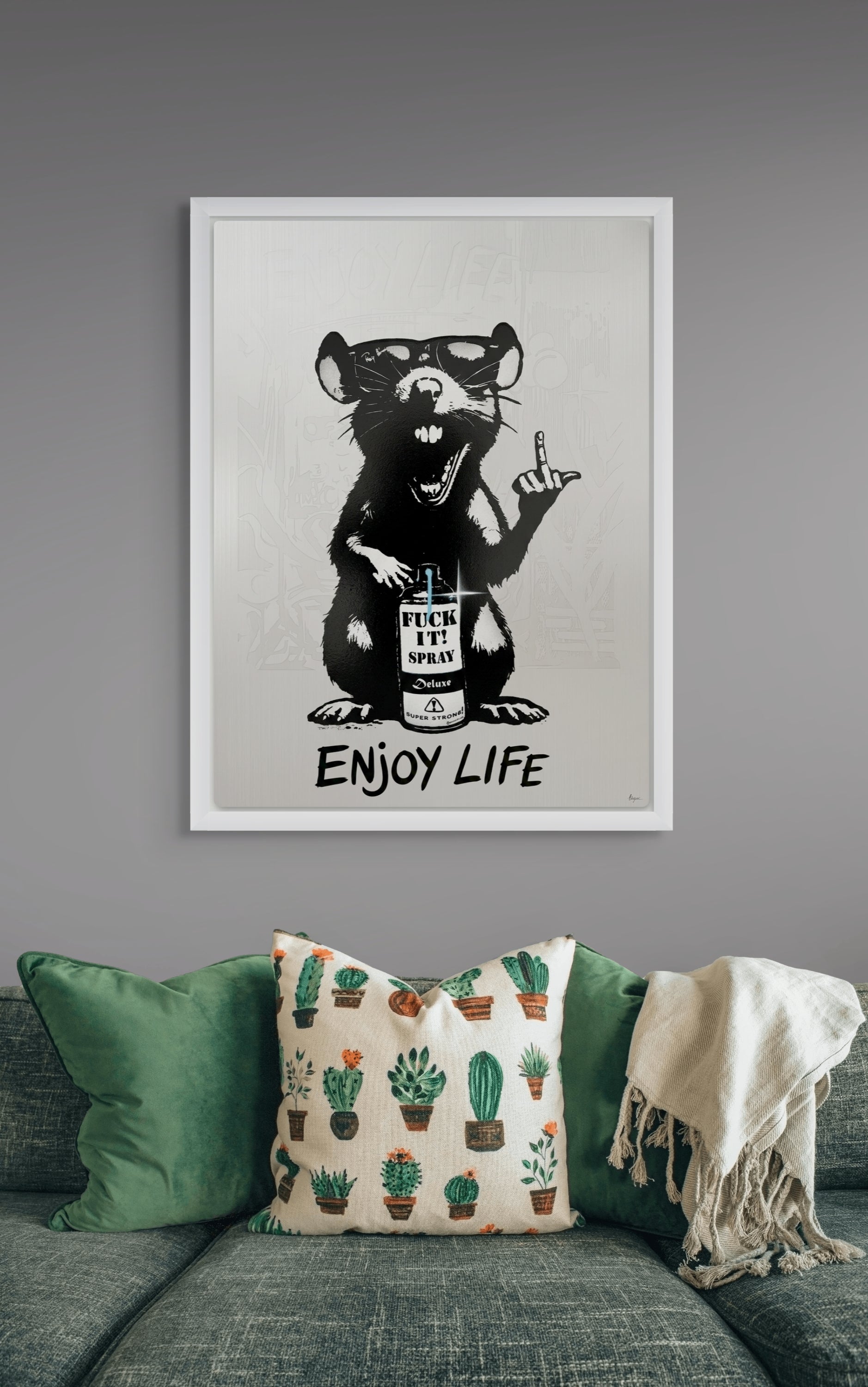 Street Art Rat Wanddecoratie – Stoere Canvas Woonkamer Print