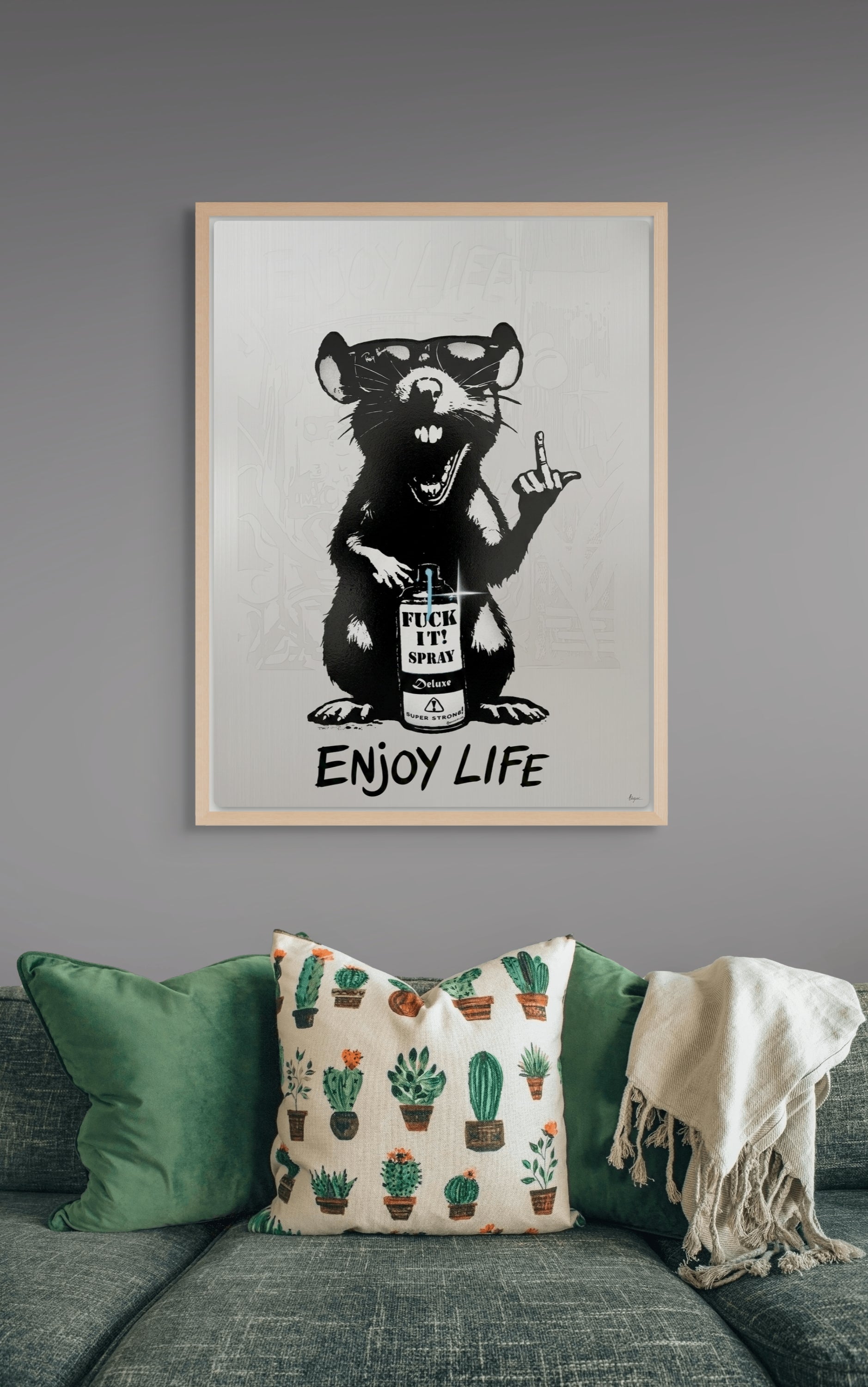 Street Art Rat Wanddecoratie – Stoere Canvas Woonkamer Print