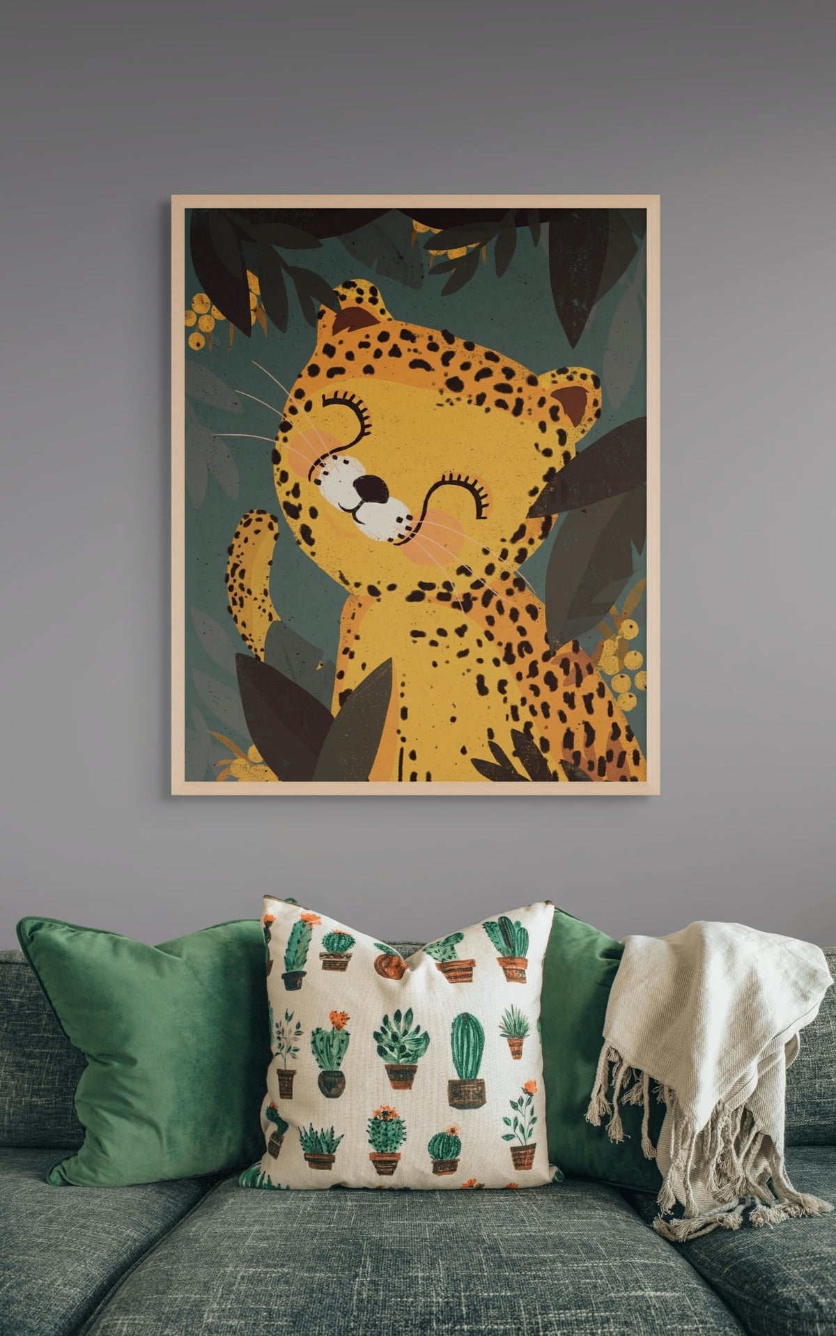 Panter met Slaapogen Schilderij