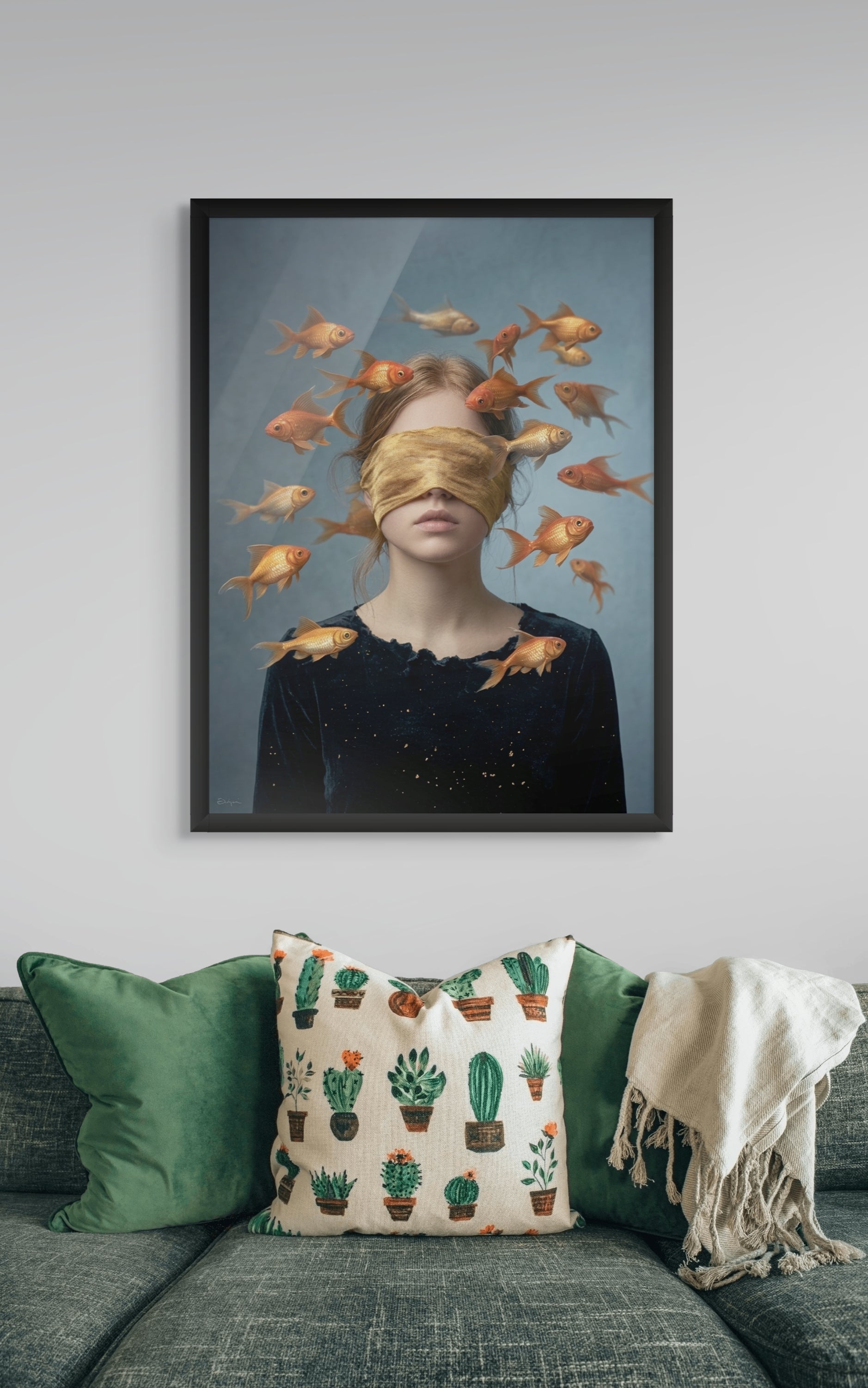 Abstracte Natuur Wanddecoratie Gouden Stromen – Canvas Aluminium of Poster