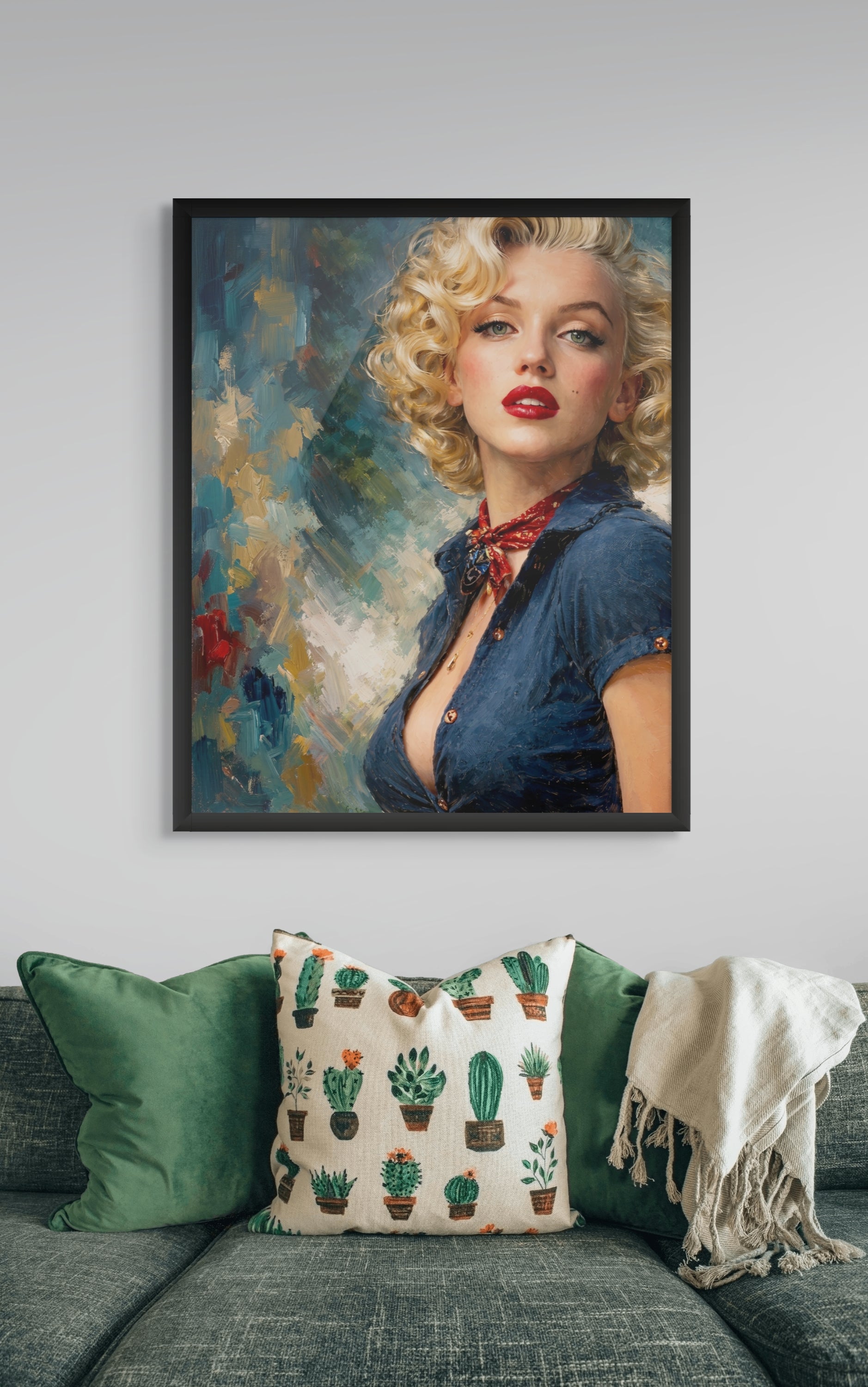 Vrouw Portret Wanddecoratie Modern – Stijlvolle Canvas of Aluminium Print