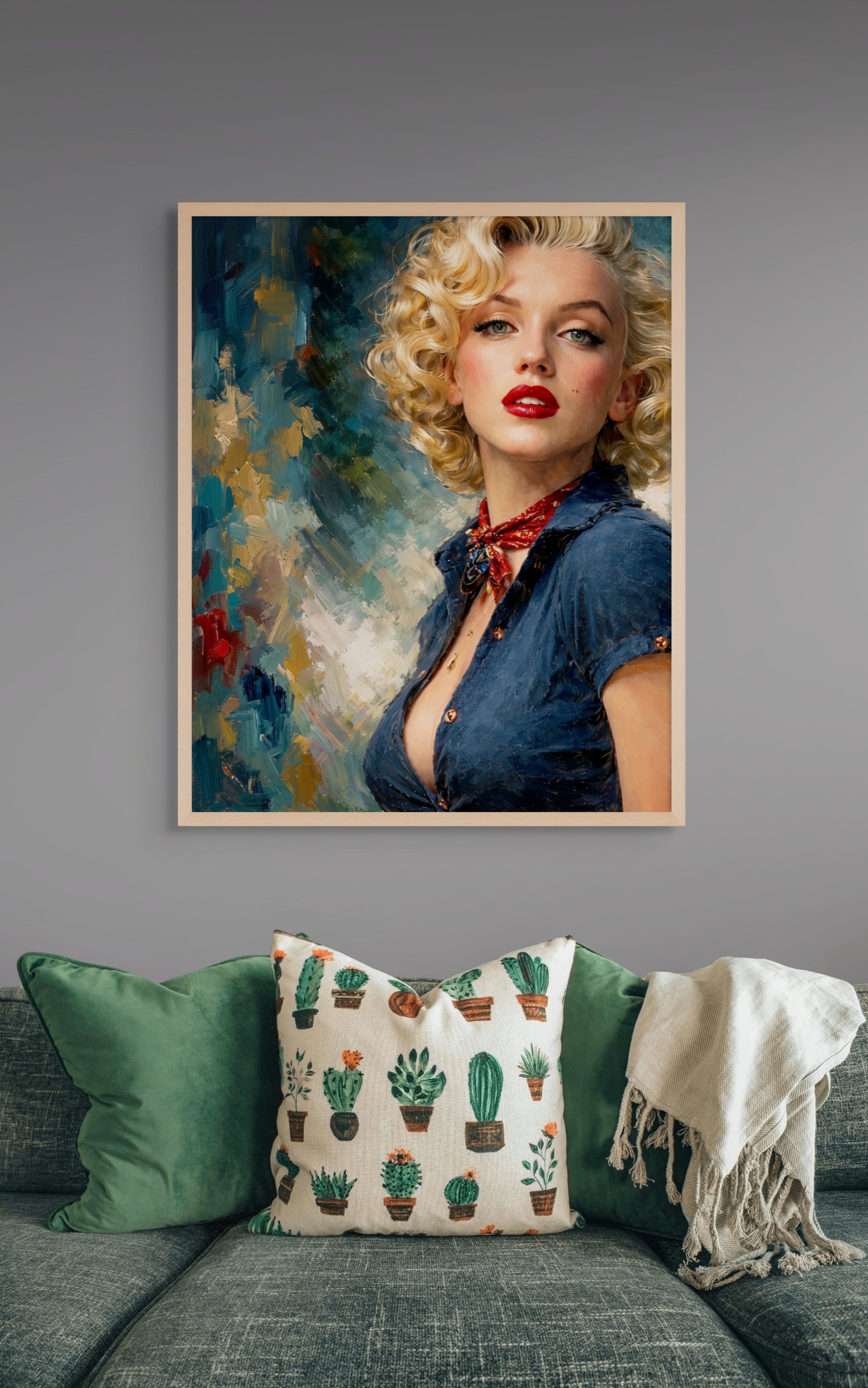 Vrouw Portret Wanddecoratie Modern – Stijlvolle Canvas of Aluminium Print
