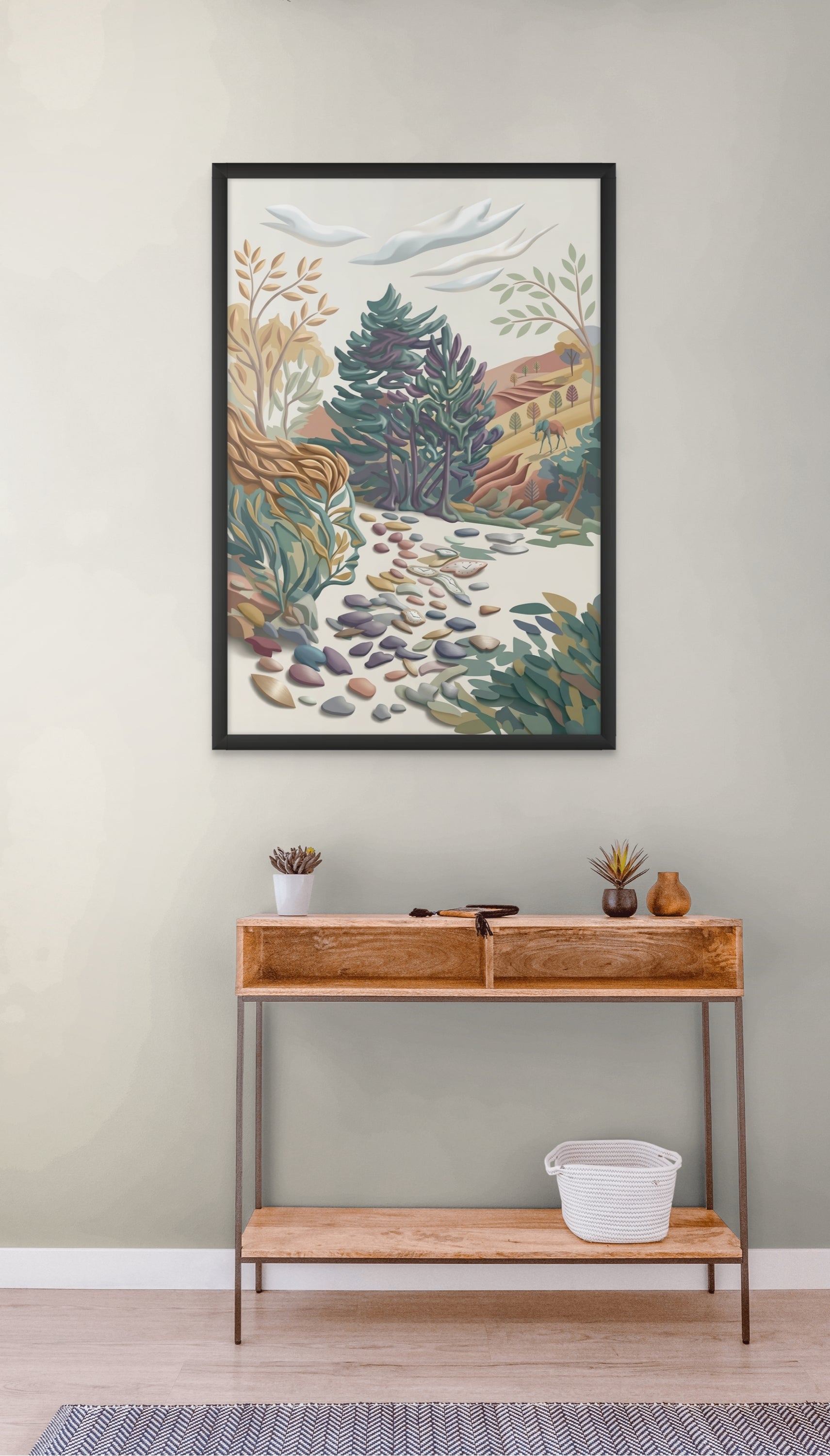Paars Landschap Wanddecoratie Natuur – Sfeervolle Canvas of Aluminium Print