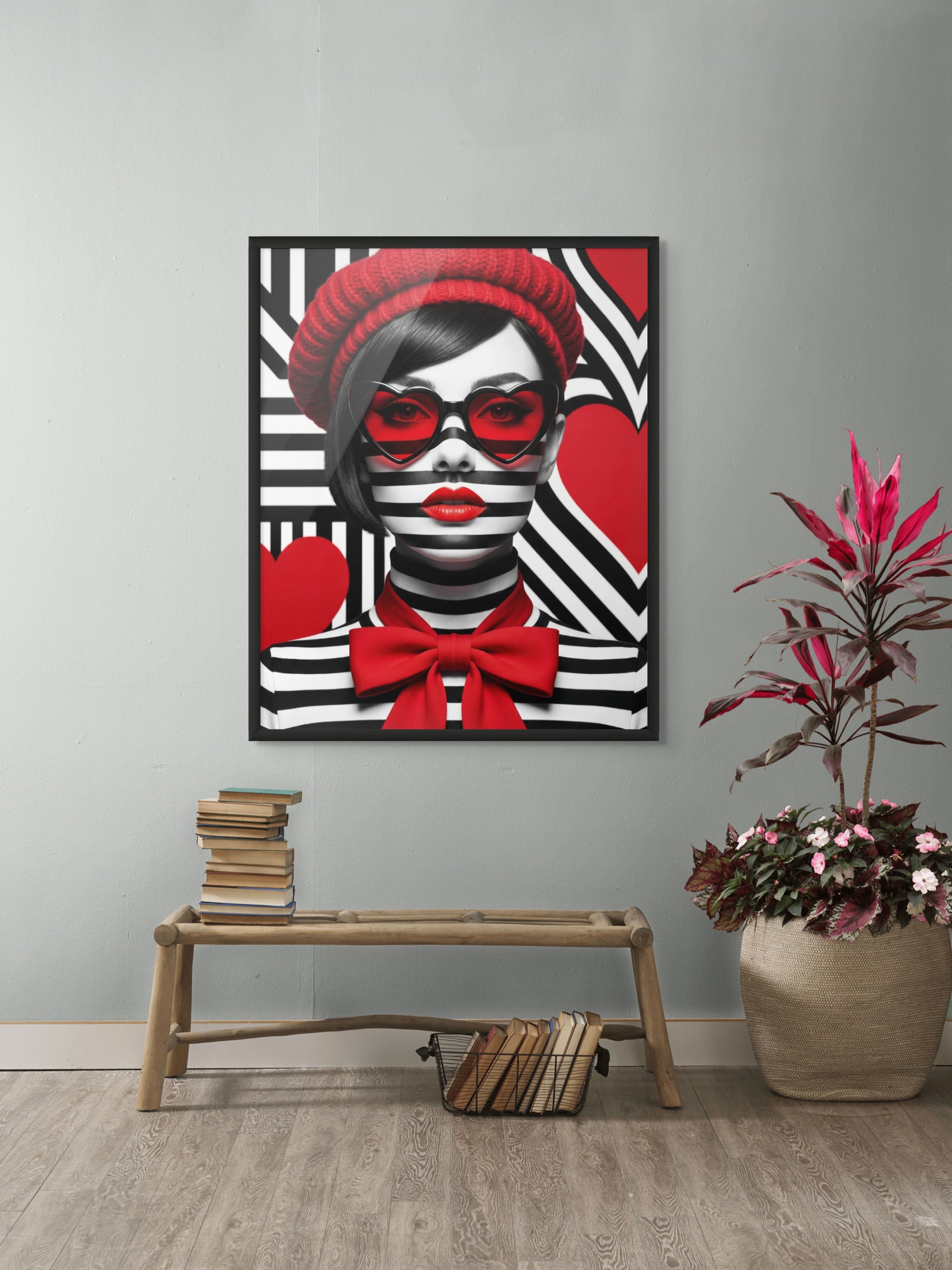 Cupid in Contrast Wanddecoratie – Romantisch Street Art Canvas Print