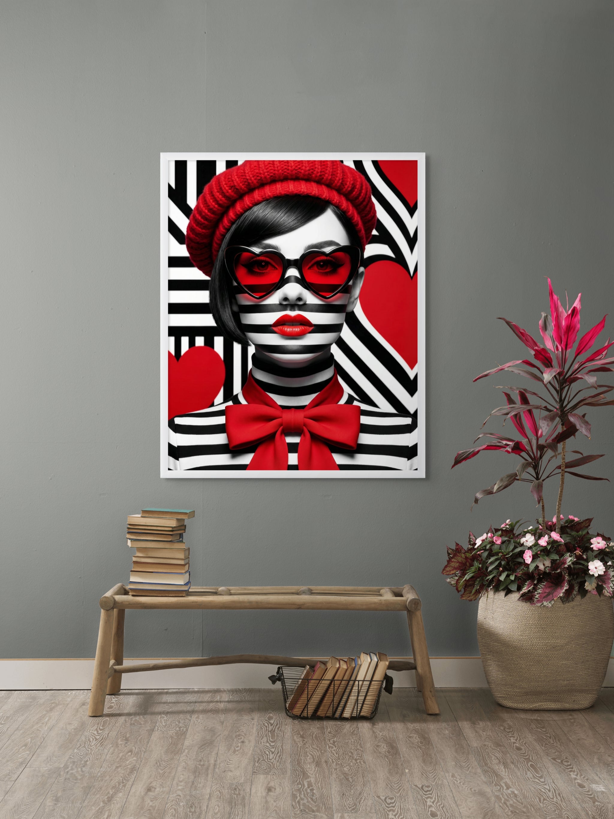 Cupid in Contrast Wanddecoratie – Romantisch Street Art Canvas Print