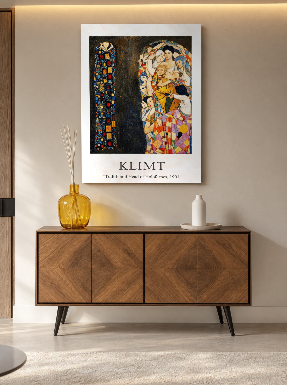 Fluwelen Geheimen in Kleurregen als canvas zonder lijst aan de muur