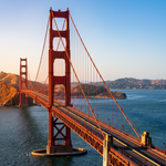 Golden Gate bij zonsondergang wanddecoratie