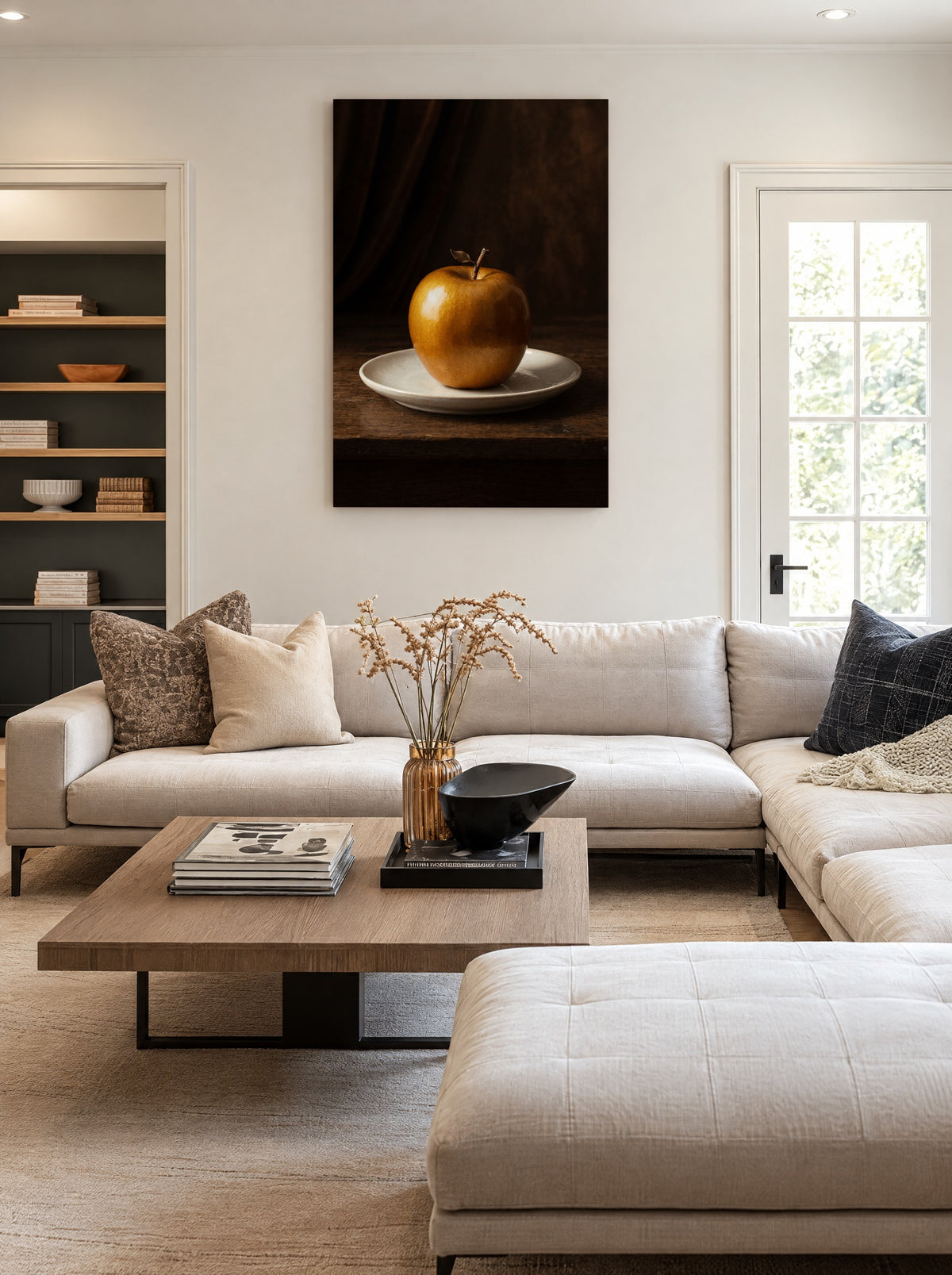 Gouden Appel Stilleven als canvas zonder lijst aan de muur