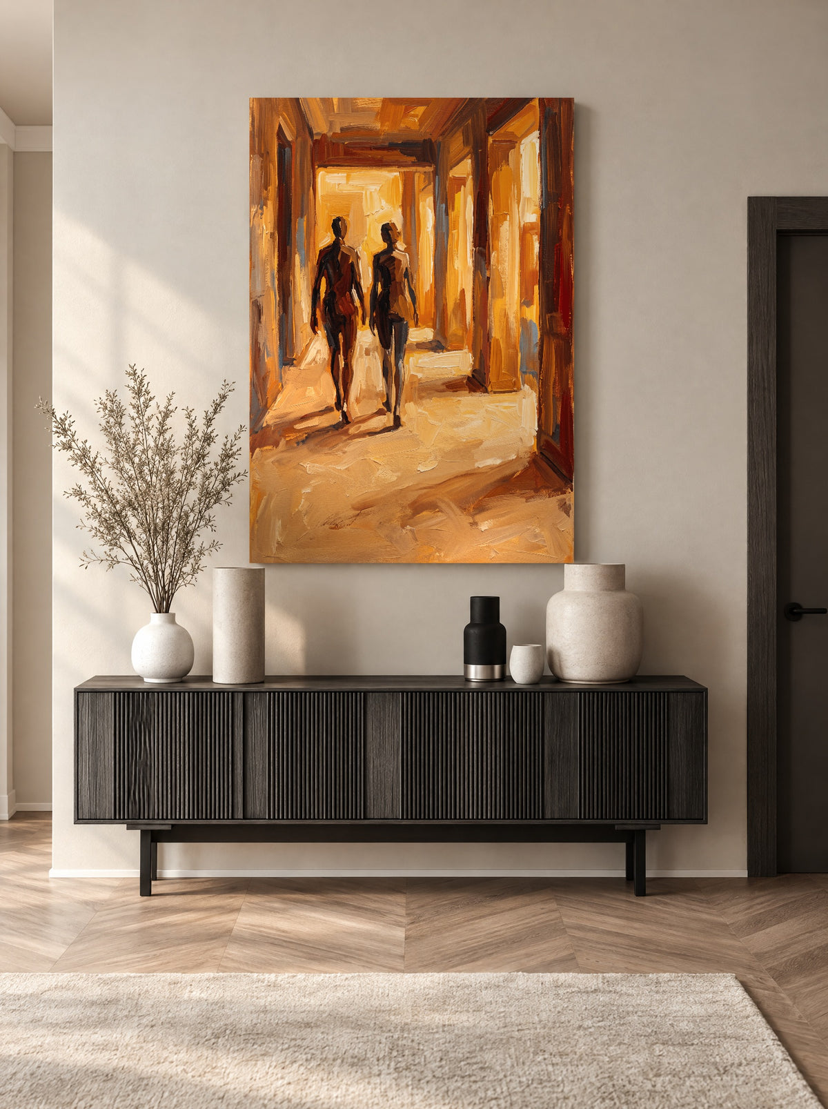 Gouden Doorgang als canvas zonder lijst aan de muur