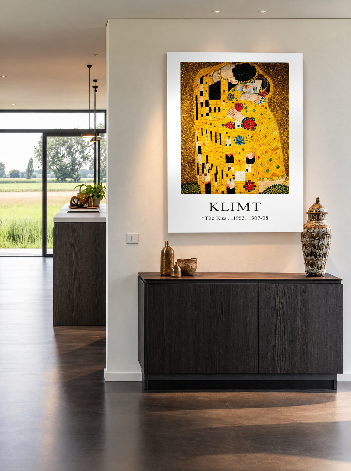 Gouden Gelofte in Bloei als canvas zonder lijst aan de muur
