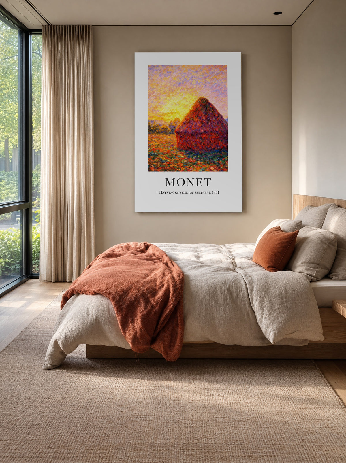 Gouden Gloed op het Veld als canvas zonder lijst aan de muur