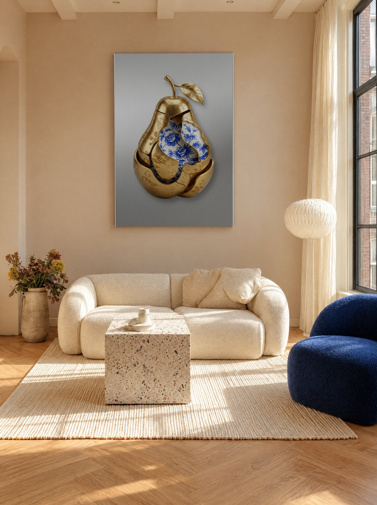 Gouden Peer vol Geheimen als canvas zonder lijst aan de muur