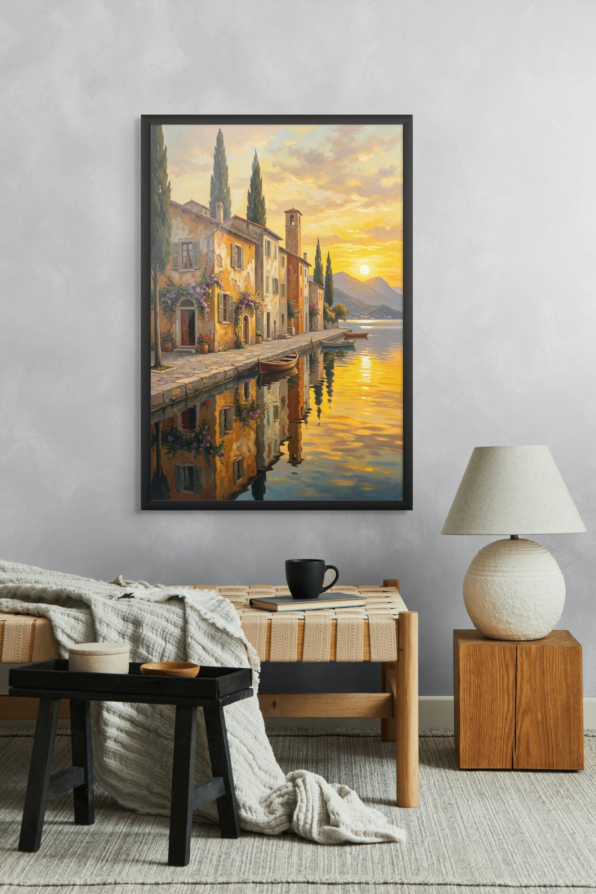 Gouden Avond aan Bellavista Wanddecoratie – Italiaans Landschap Canvas Print