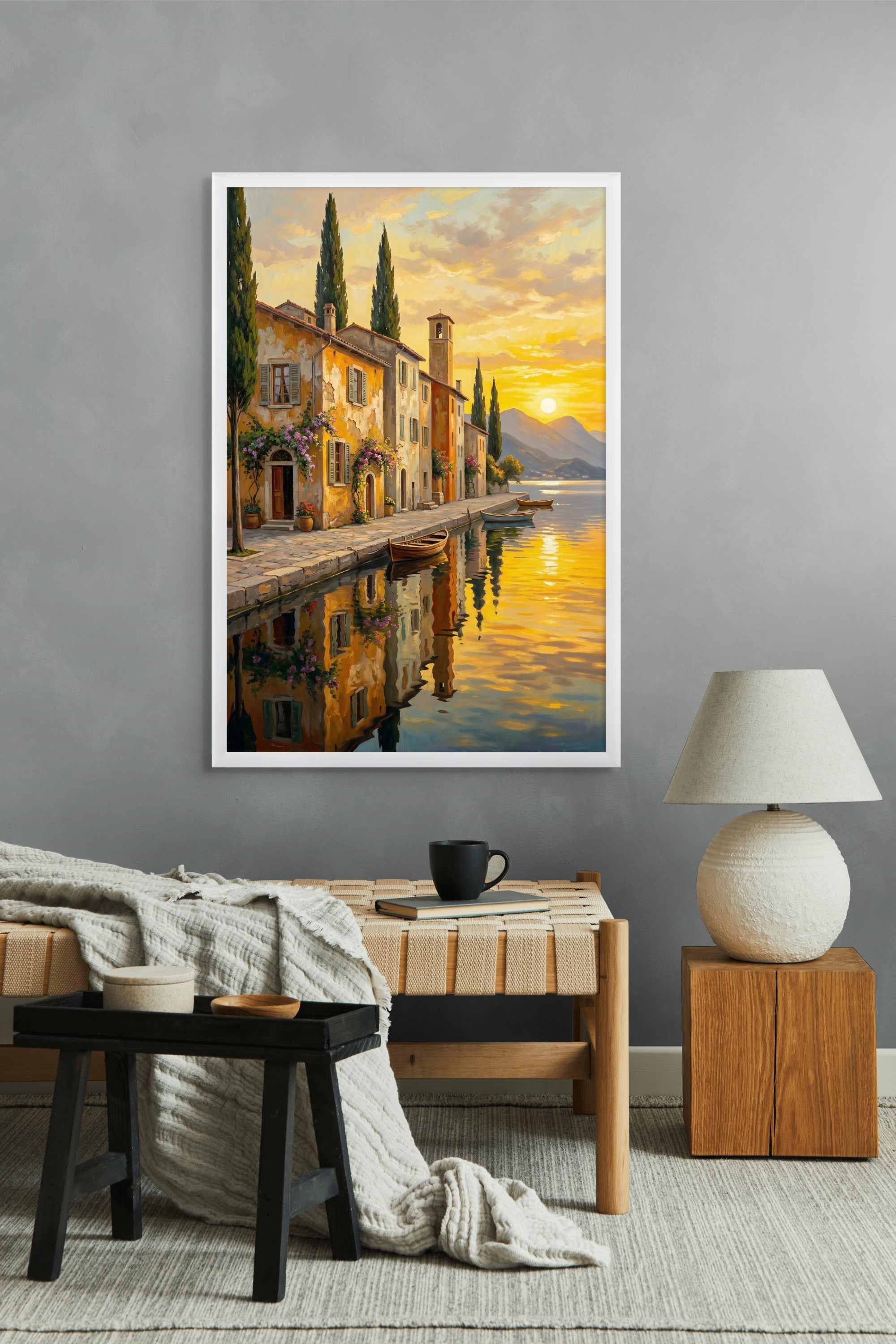 Gouden Avond aan Bellavista Wanddecoratie – Italiaans Landschap Canvas Print