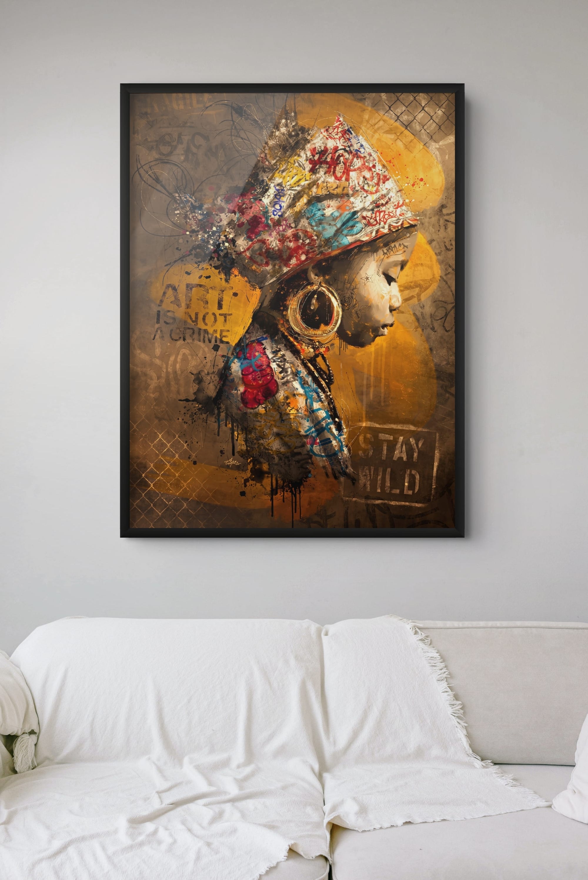 Stylish Fashion Portrait in Silhouette Wall Art