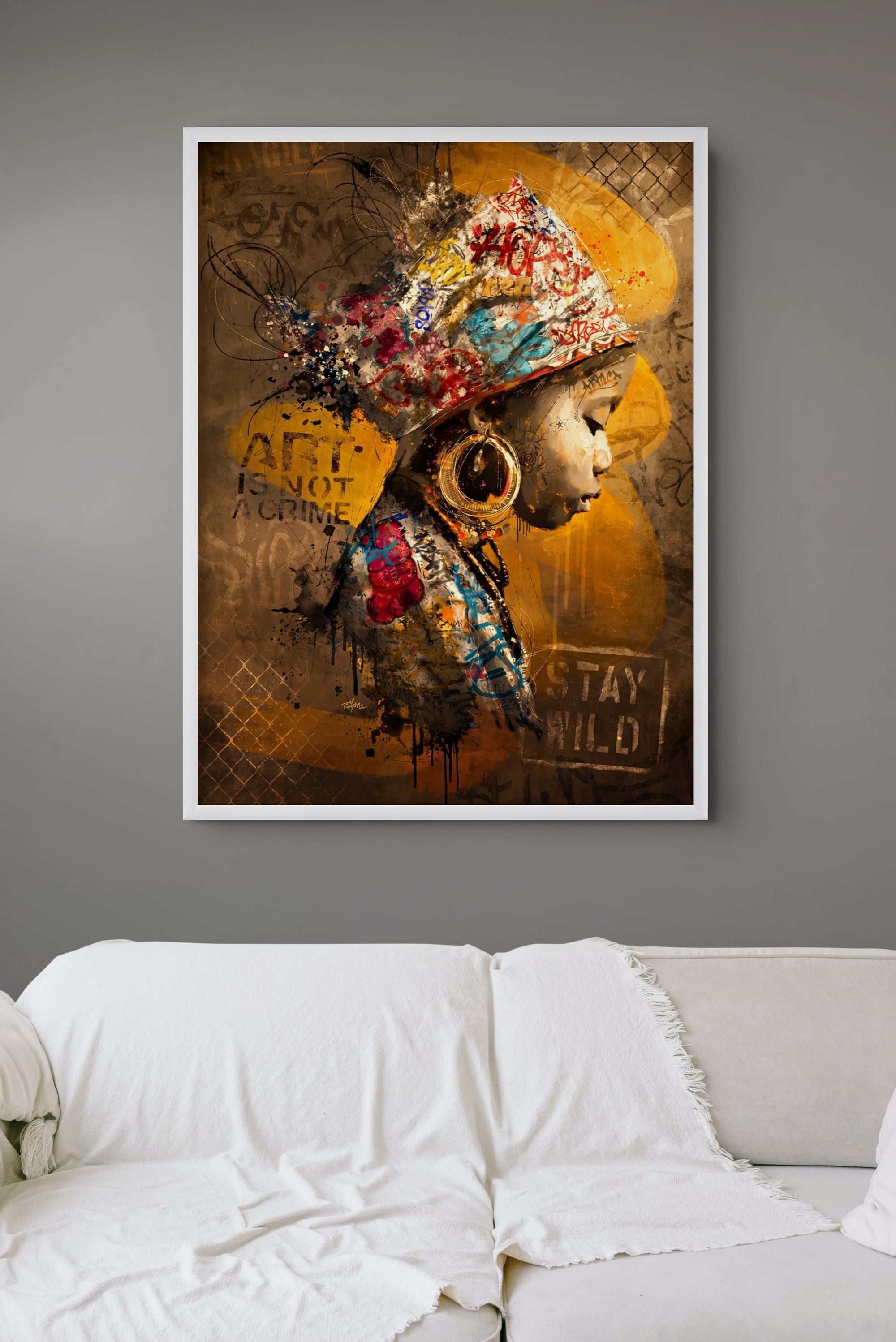 Stylish Fashion Portrait in Silhouette Wall Art