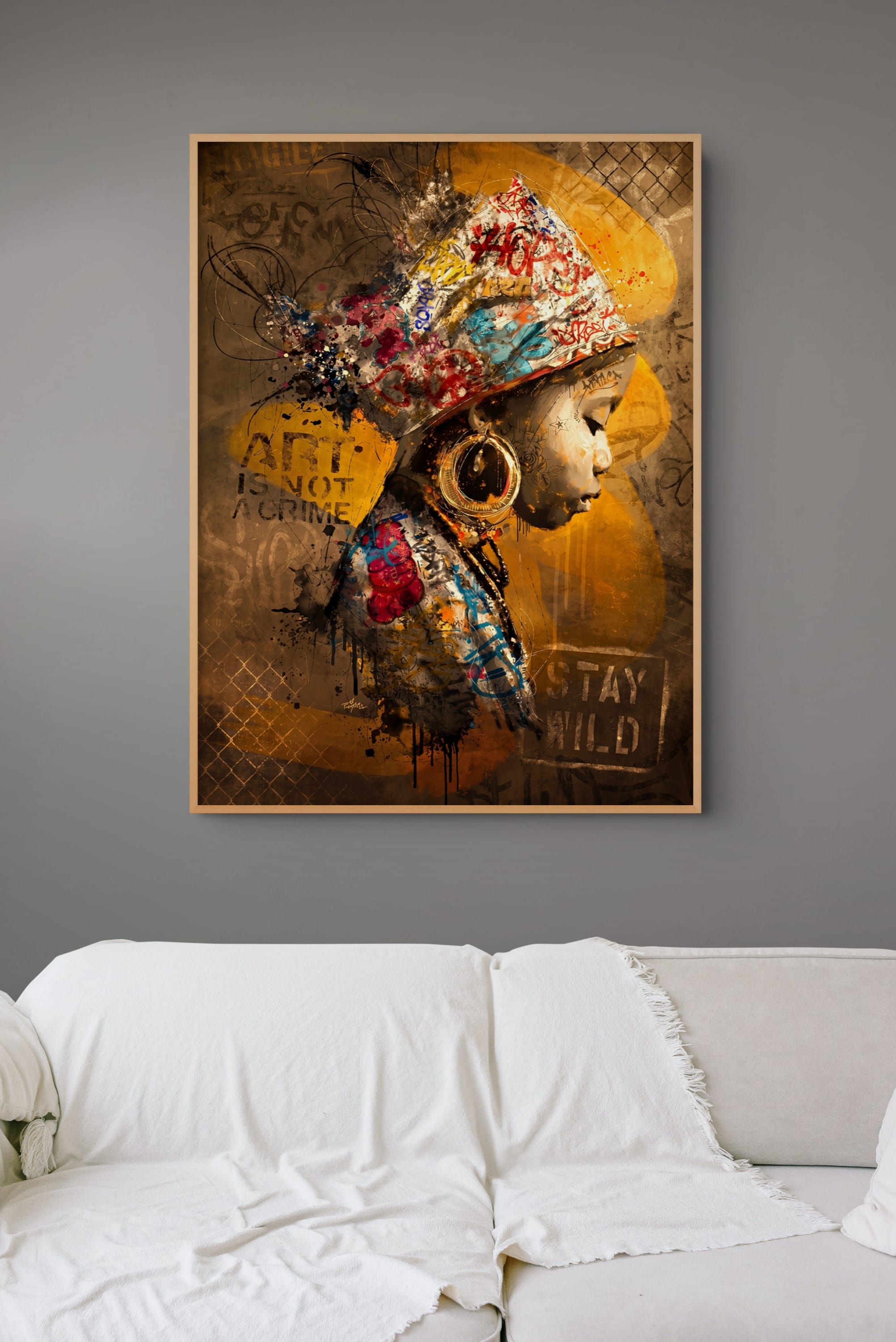Stylish Fashion Portrait in Silhouette Wall Art