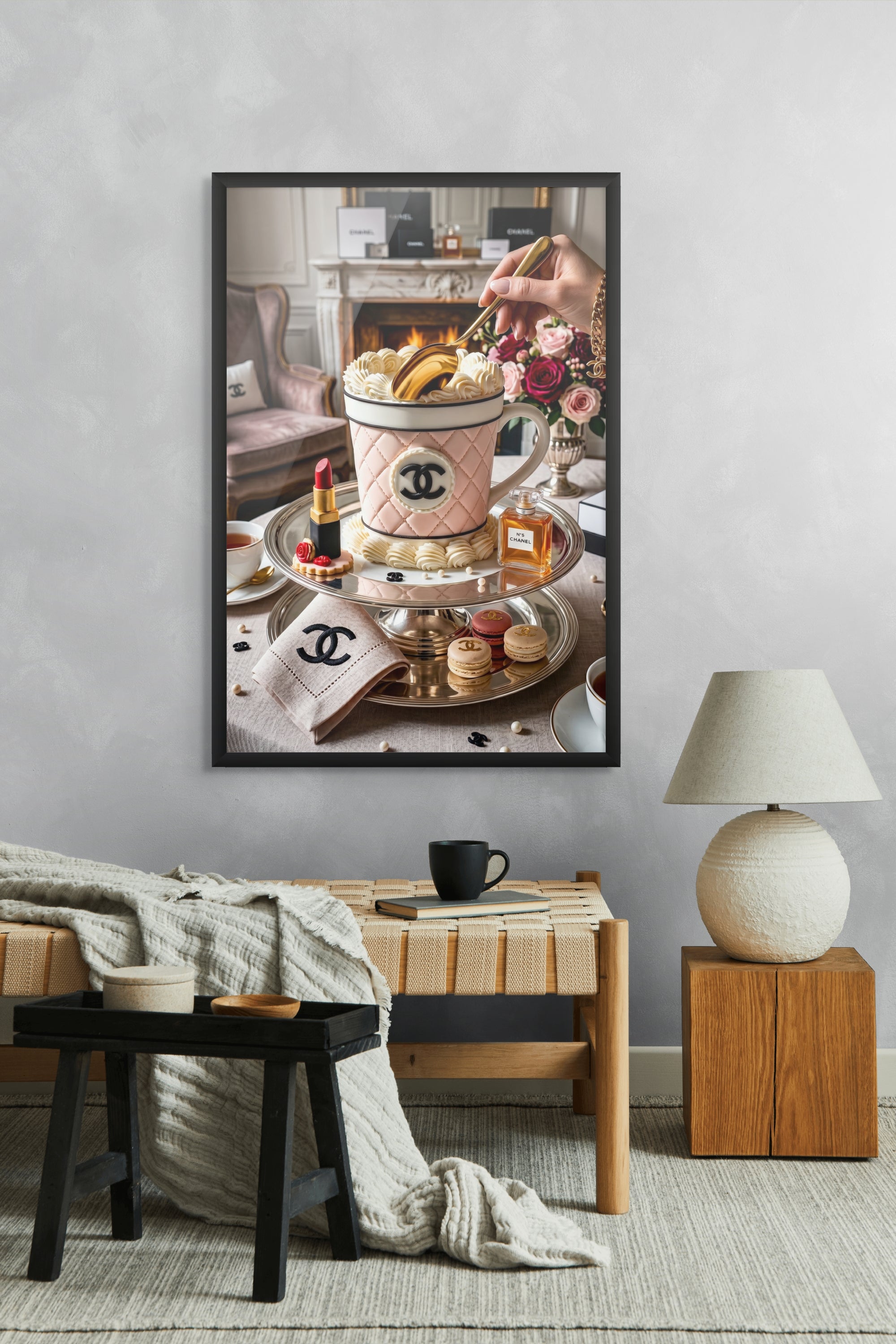 Gouden Lepels en Zoete Luxe Wanddecoratie – Luxe Keuken Canvas Print
