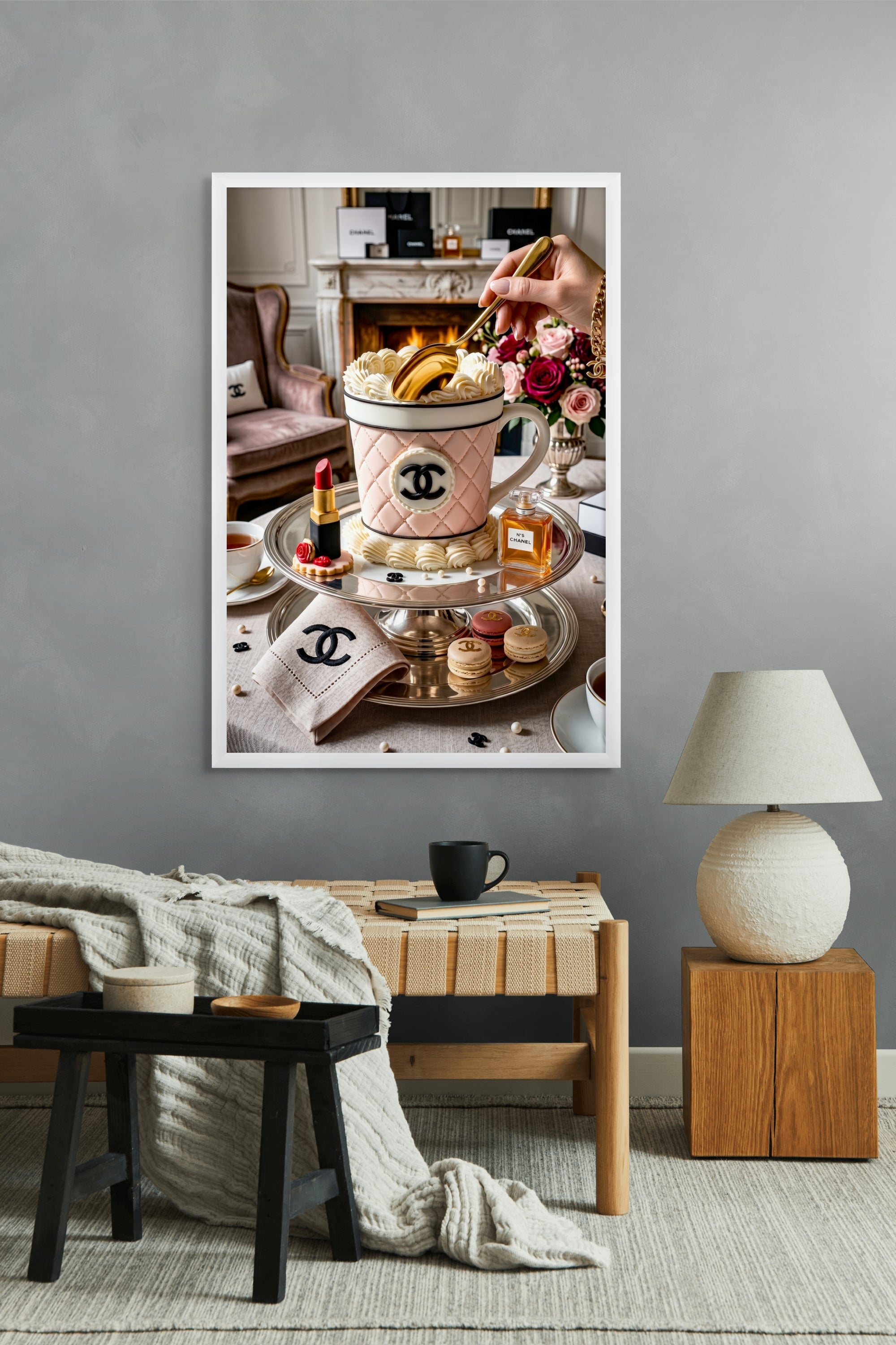 Gouden Lepels en Zoete Luxe Wanddecoratie – Luxe Keuken Canvas Print