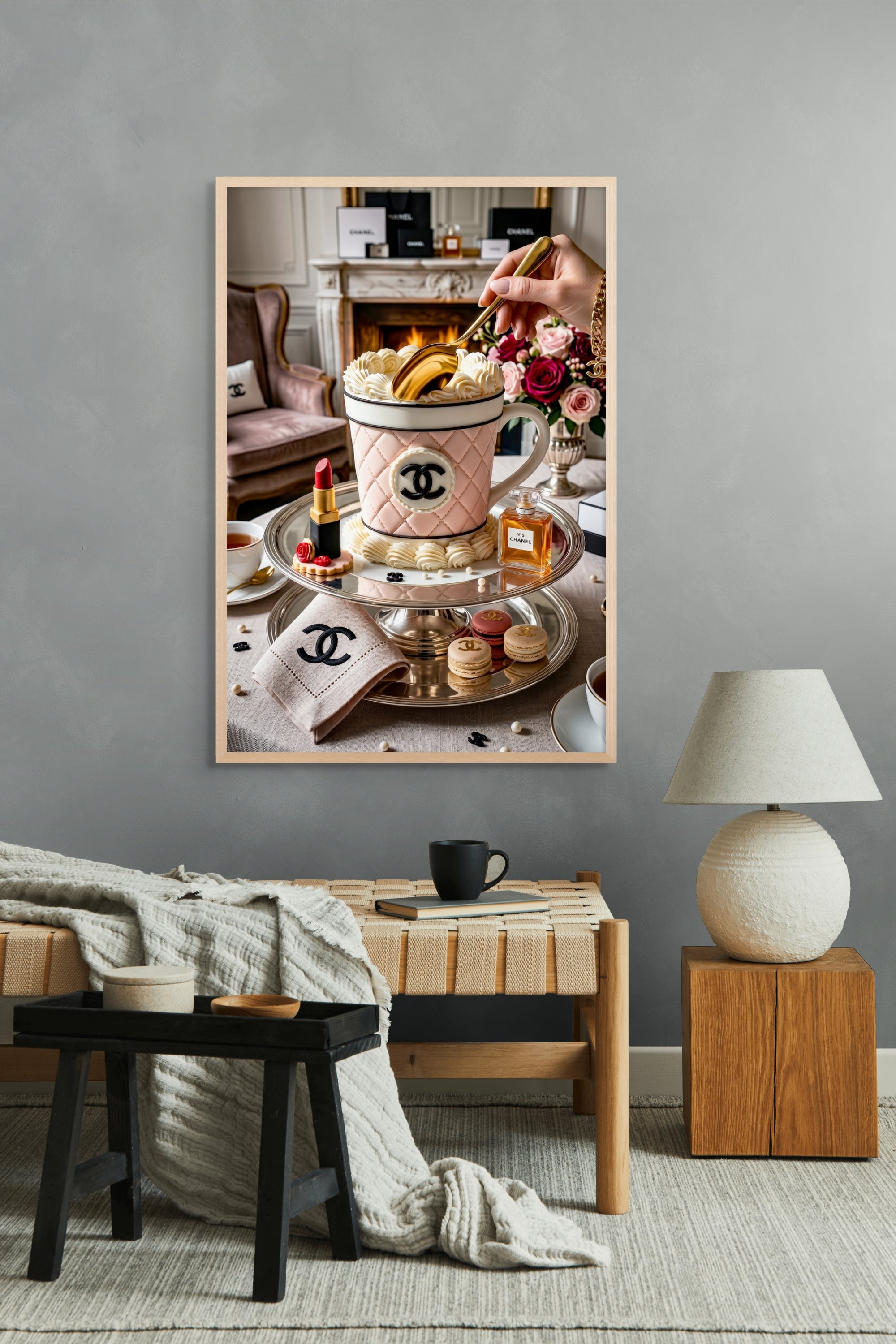 Gouden Lepels en Zoete Luxe Wanddecoratie – Luxe Keuken Canvas Print