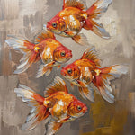 Golden Flock in Copper Light Wall Decor – Nature Animal Canvas Print