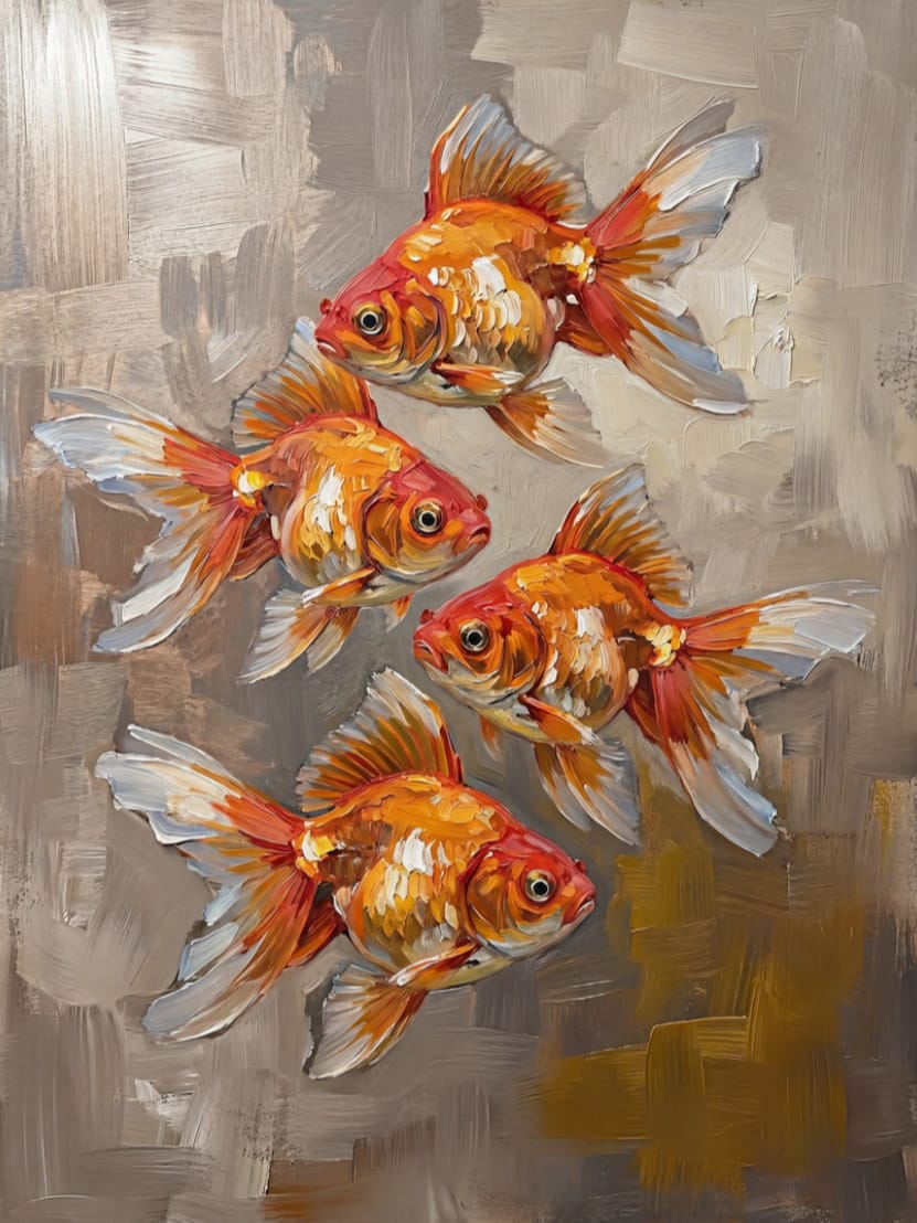 Golden Flock in Copper Light Wall Decor – Nature Animal Canvas Print