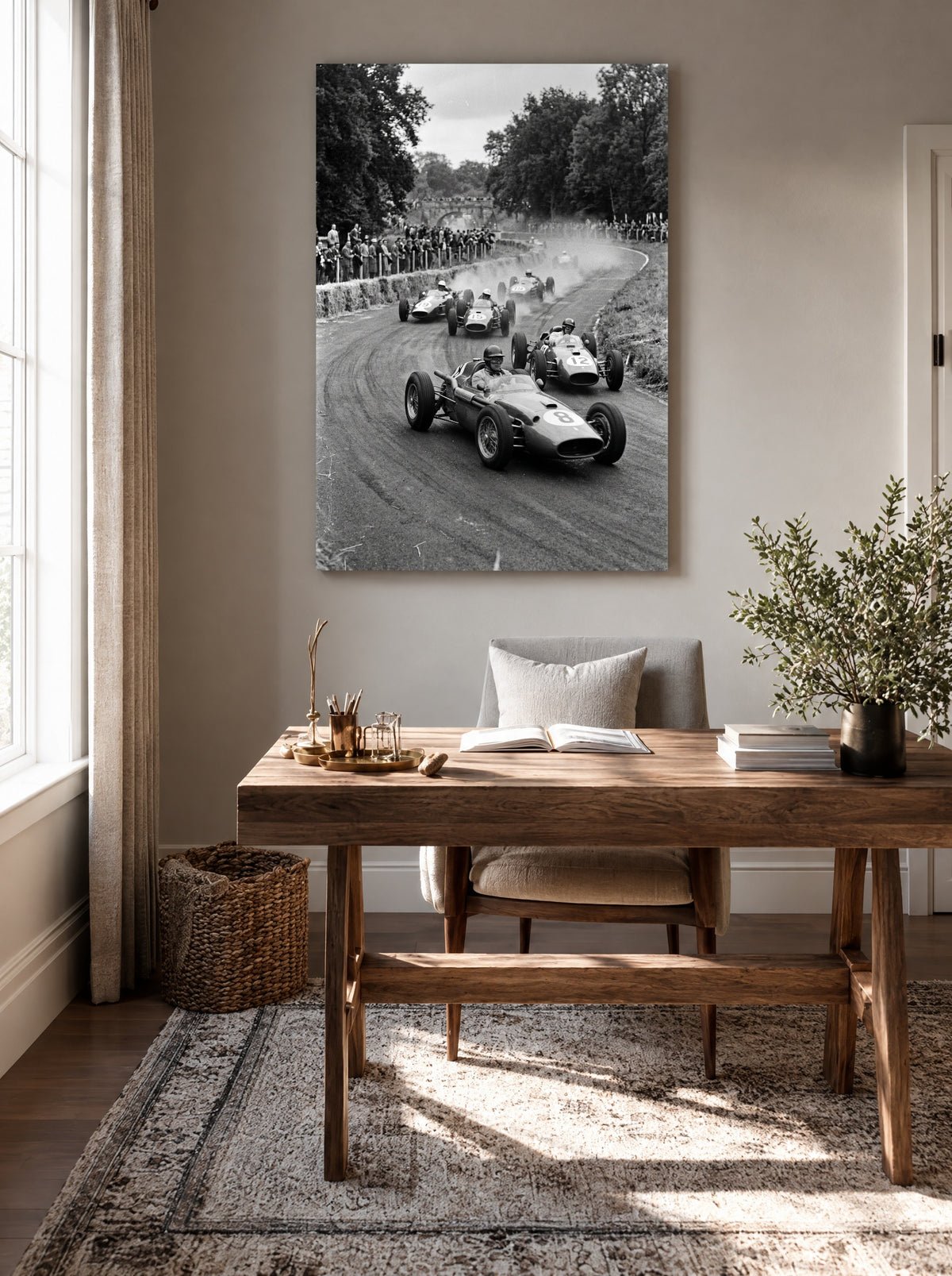 Groene Voorsprong als canvas zonder lijst aan de muur