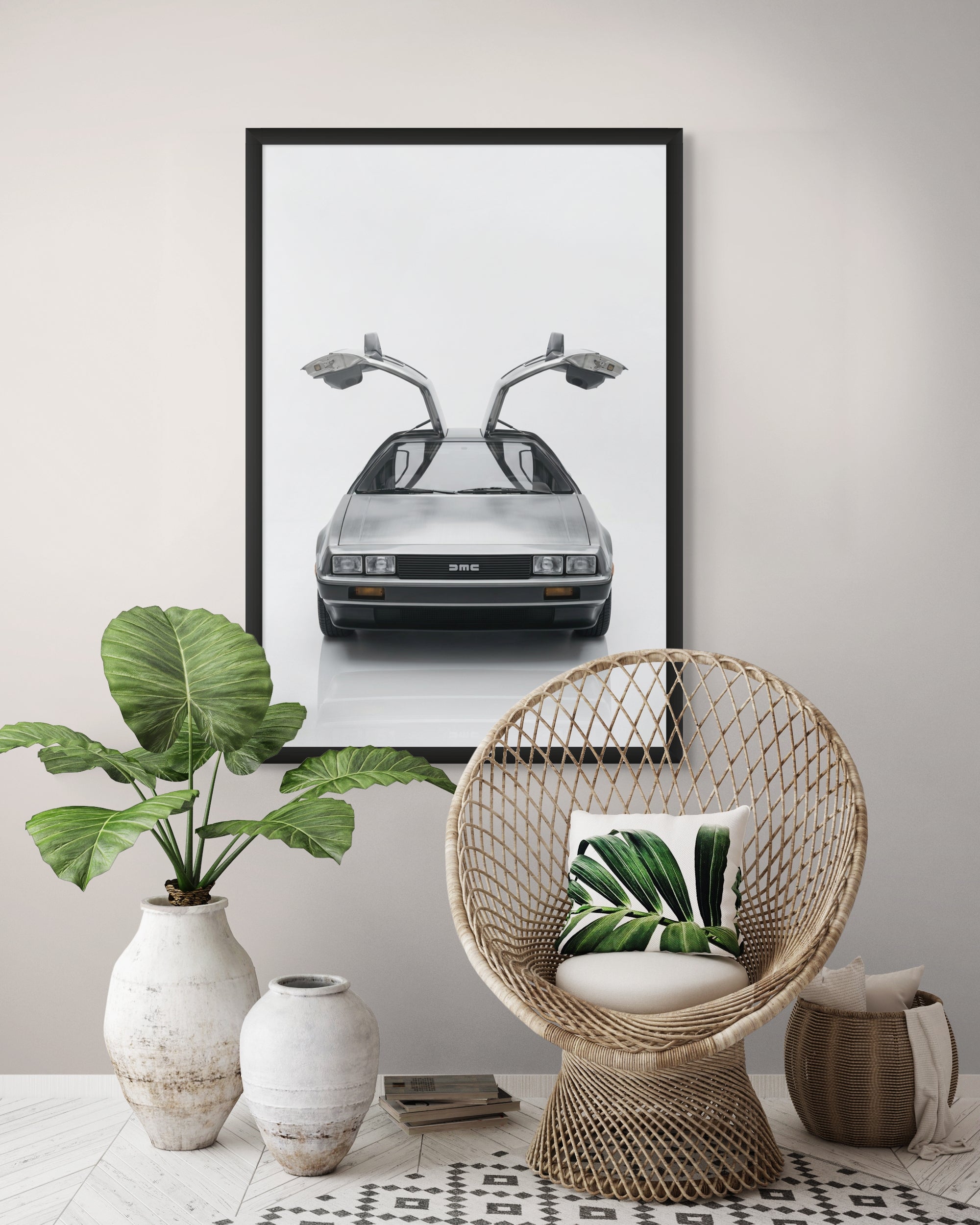 Luxe Auto Gullwing Wanddecoratie Mancave – Stoere Aluminium of Canvas Print