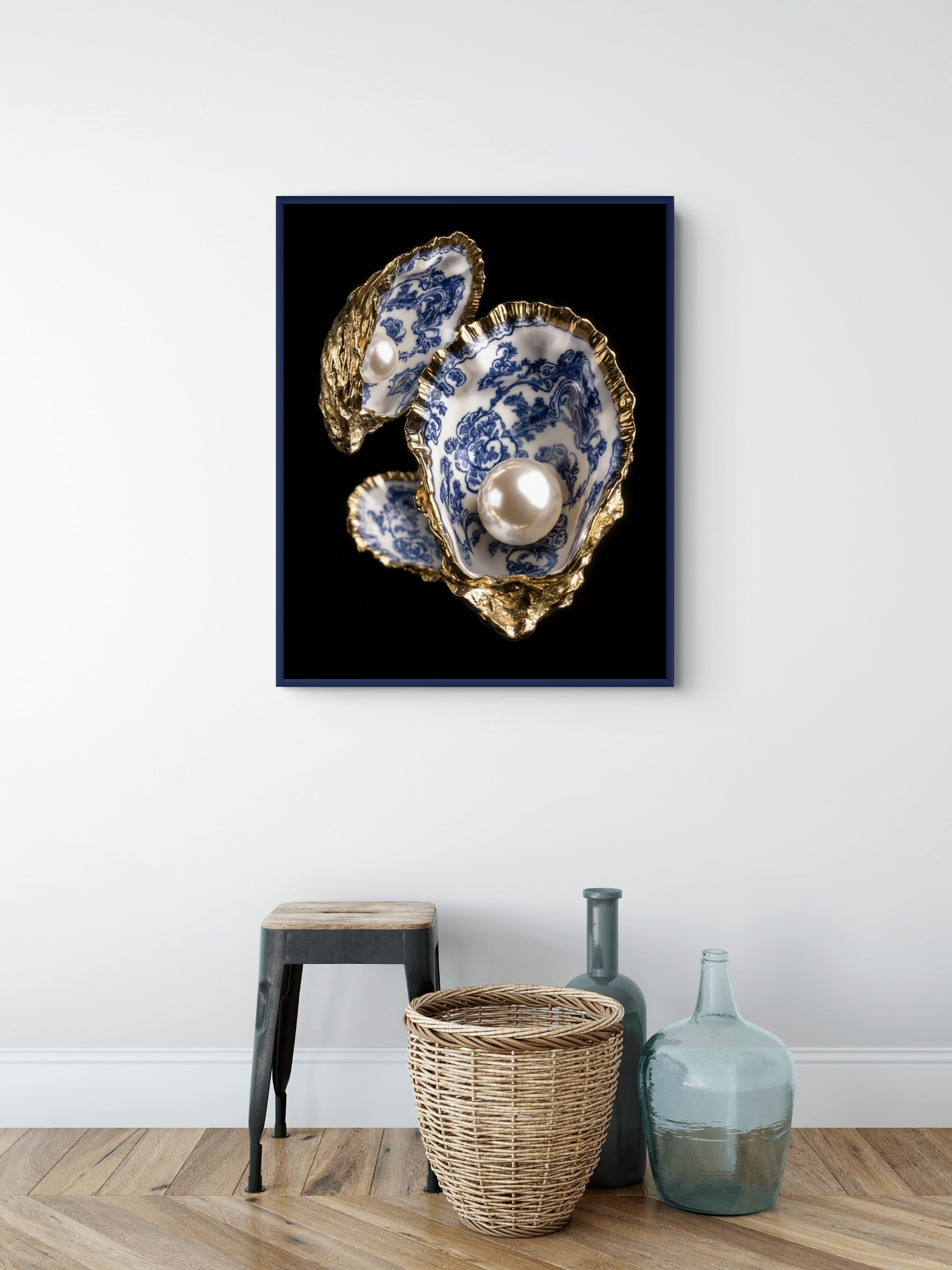 Gouden Schelpen met Parels Schilderij