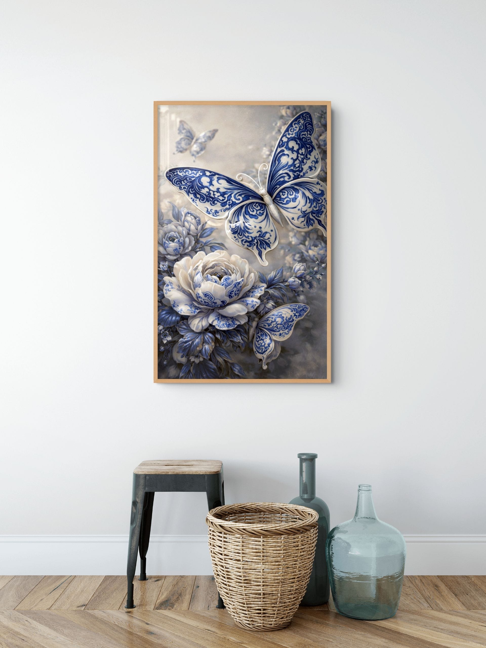Porseleinen Vlinderdans Schilderij