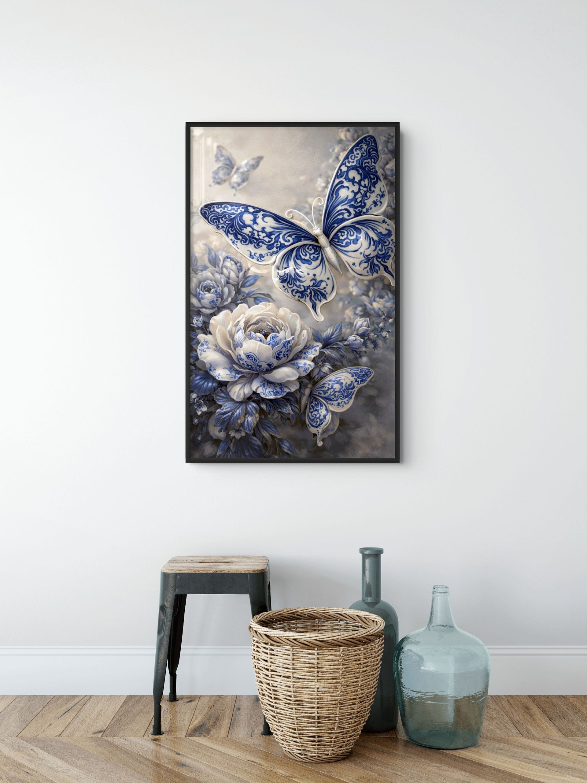 Porseleinen Vlinderdans Schilderij