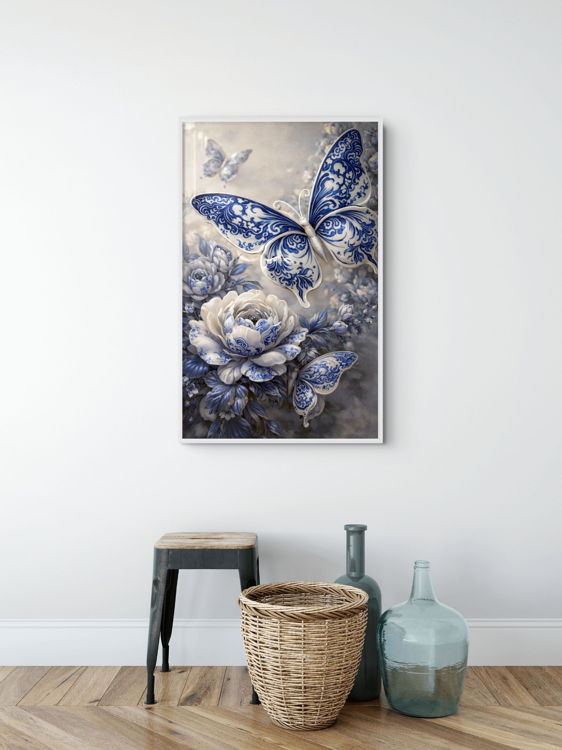 Porseleinen Vlinderdans Schilderij