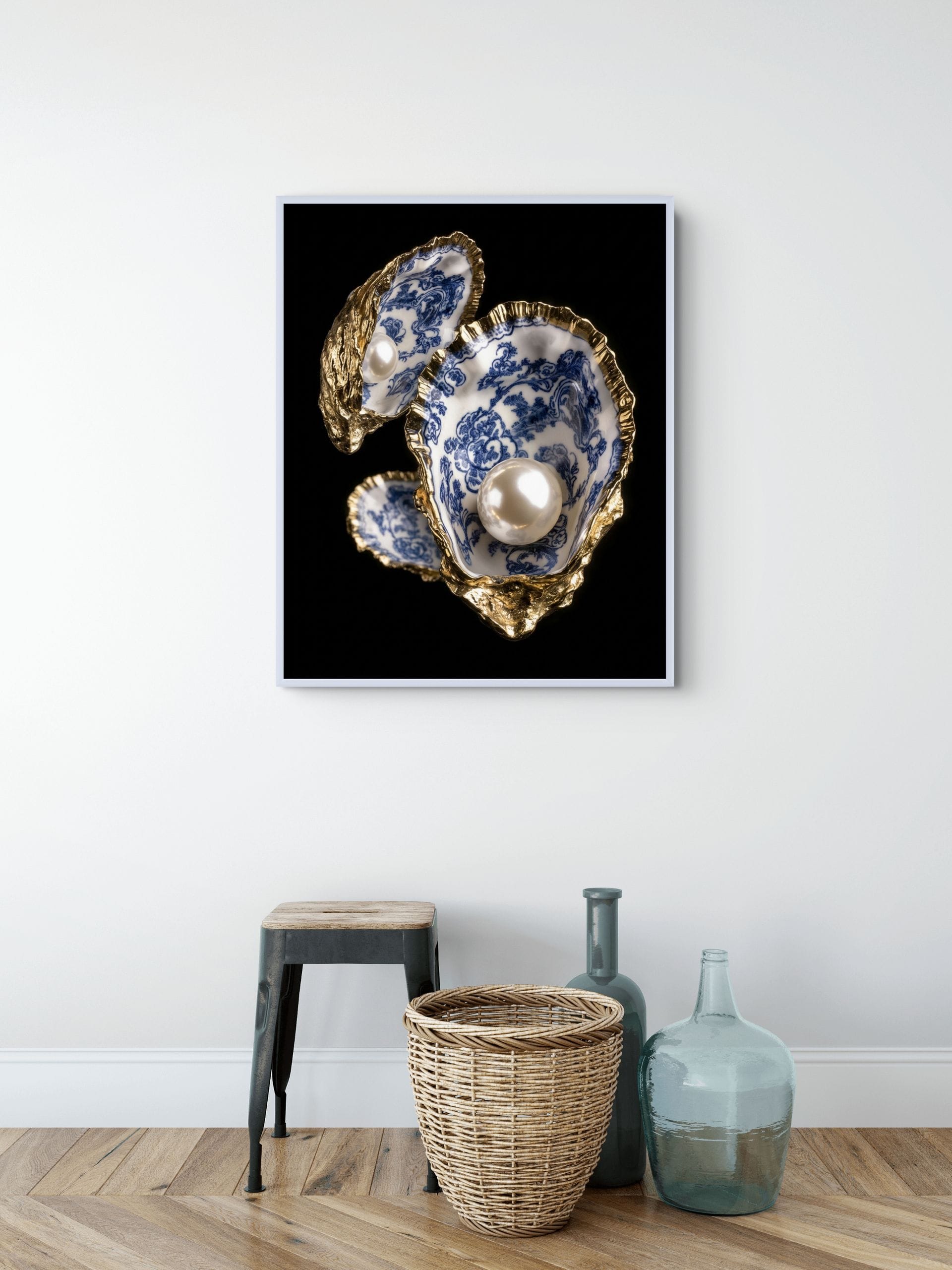 Gouden Schelpen met Parels Schilderij
