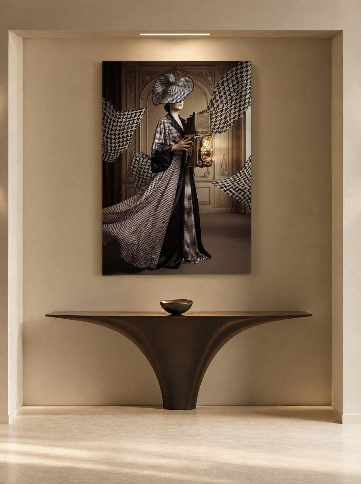 Haute Couture van Vergeten Cinema als canvas zonder lijst aan de muur