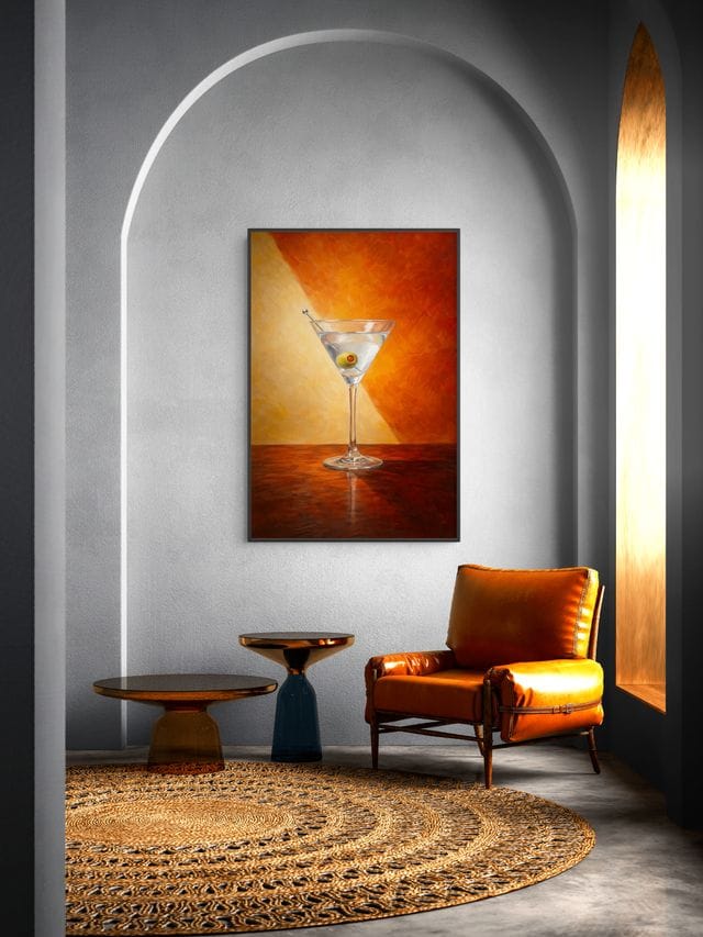 Crimson Elegantie in een Glas Schilderij