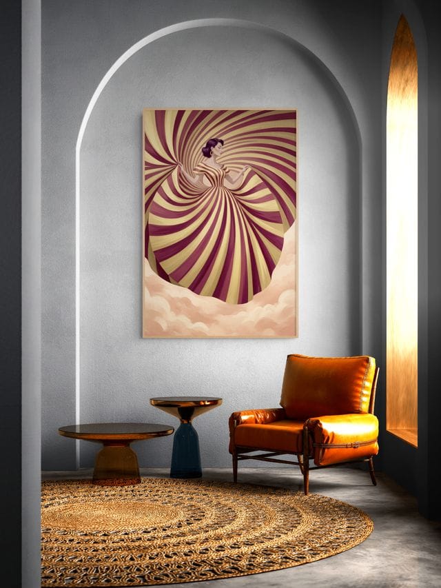 Draaikolk van Caramel & Parel Schilderij