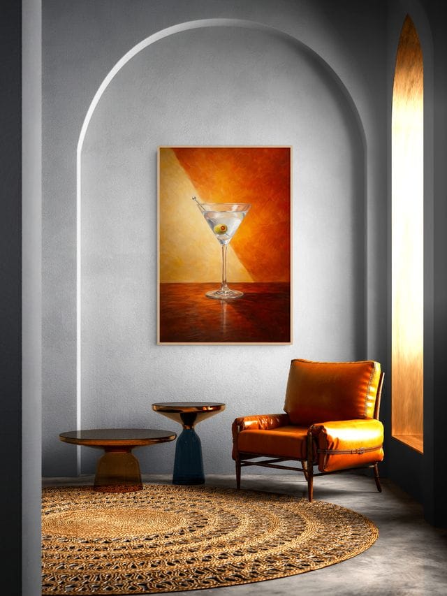 Crimson Elegantie in een Glas Schilderij