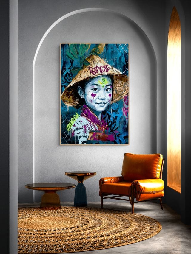 Neon Nomad Rebel Wall Decor – Urban Street Art Canvas Print