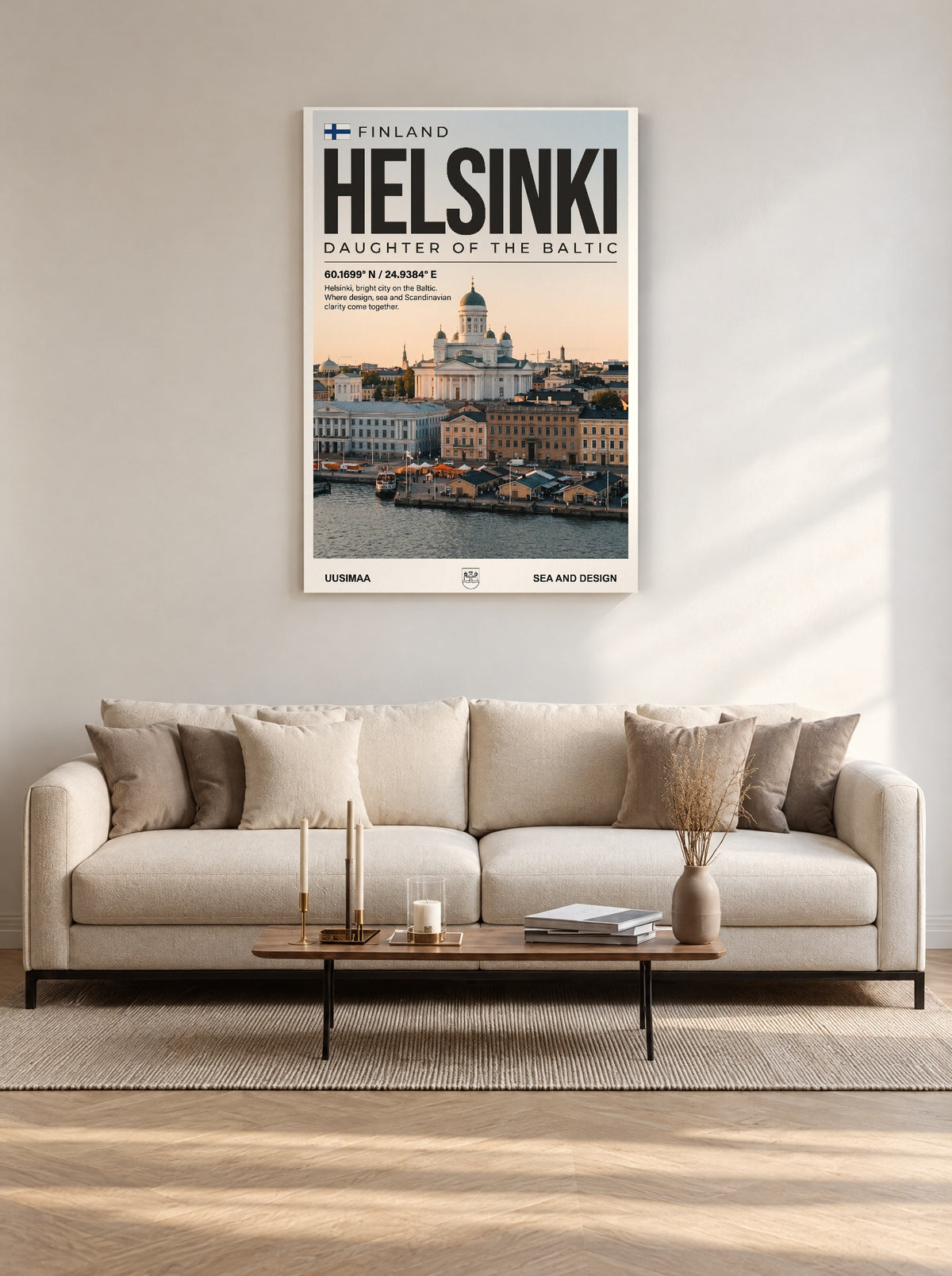 Helsinki Dochter van de Oostzee als canvas zonder lijst aan de muur