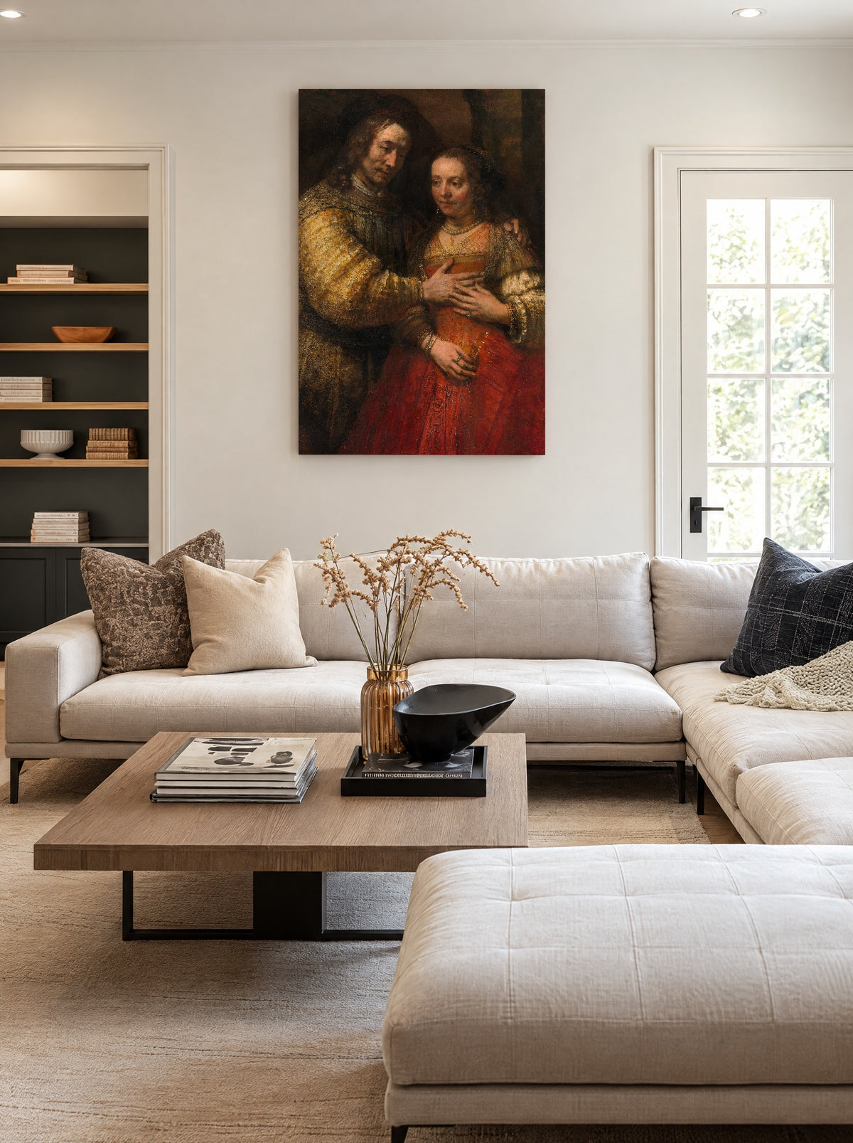 Het Joodse Bruidje als canvas zonder lijst aan de muur