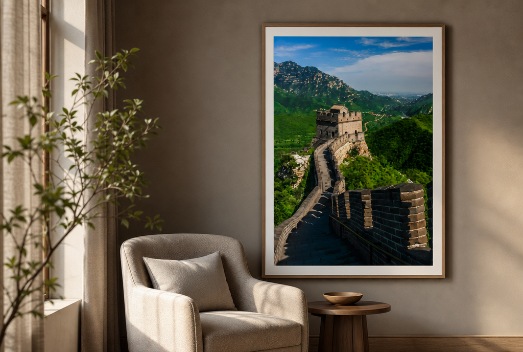 De Chinese Muur door de Bergen Schilderij