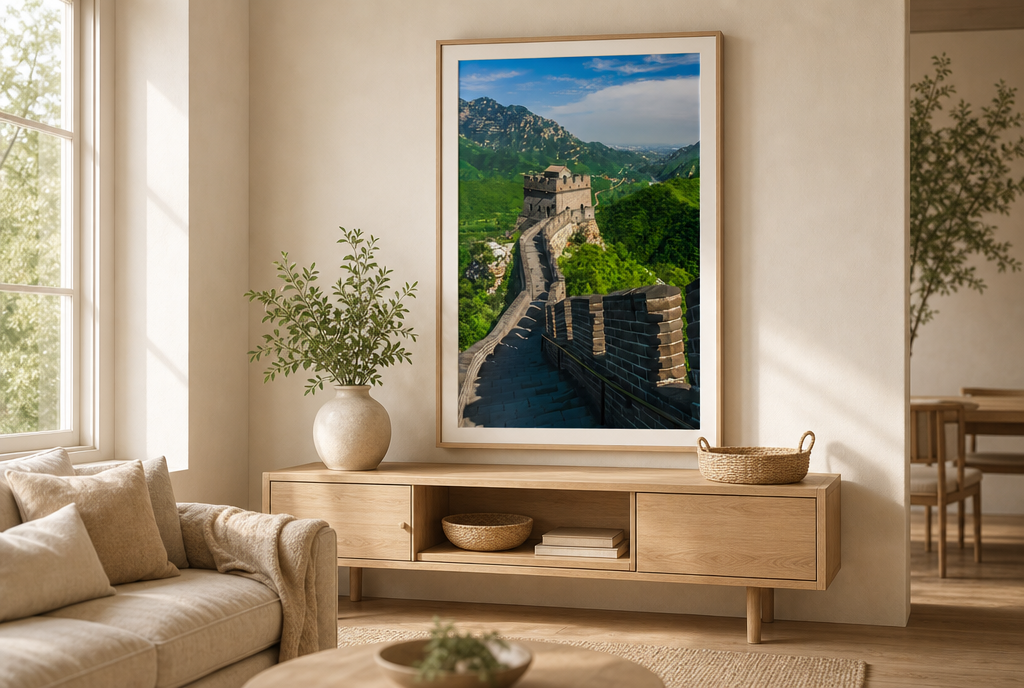 De Chinese Muur door de Bergen Schilderij