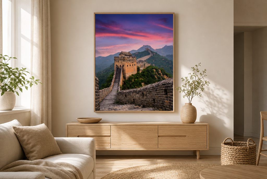 De Chinese Muur bij Avondrood Schilderij