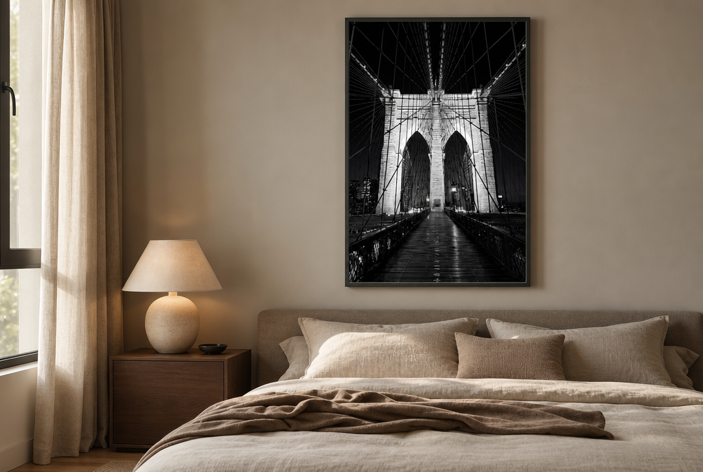 Brooklyn Bridge in Zwart-Wit Schilderij