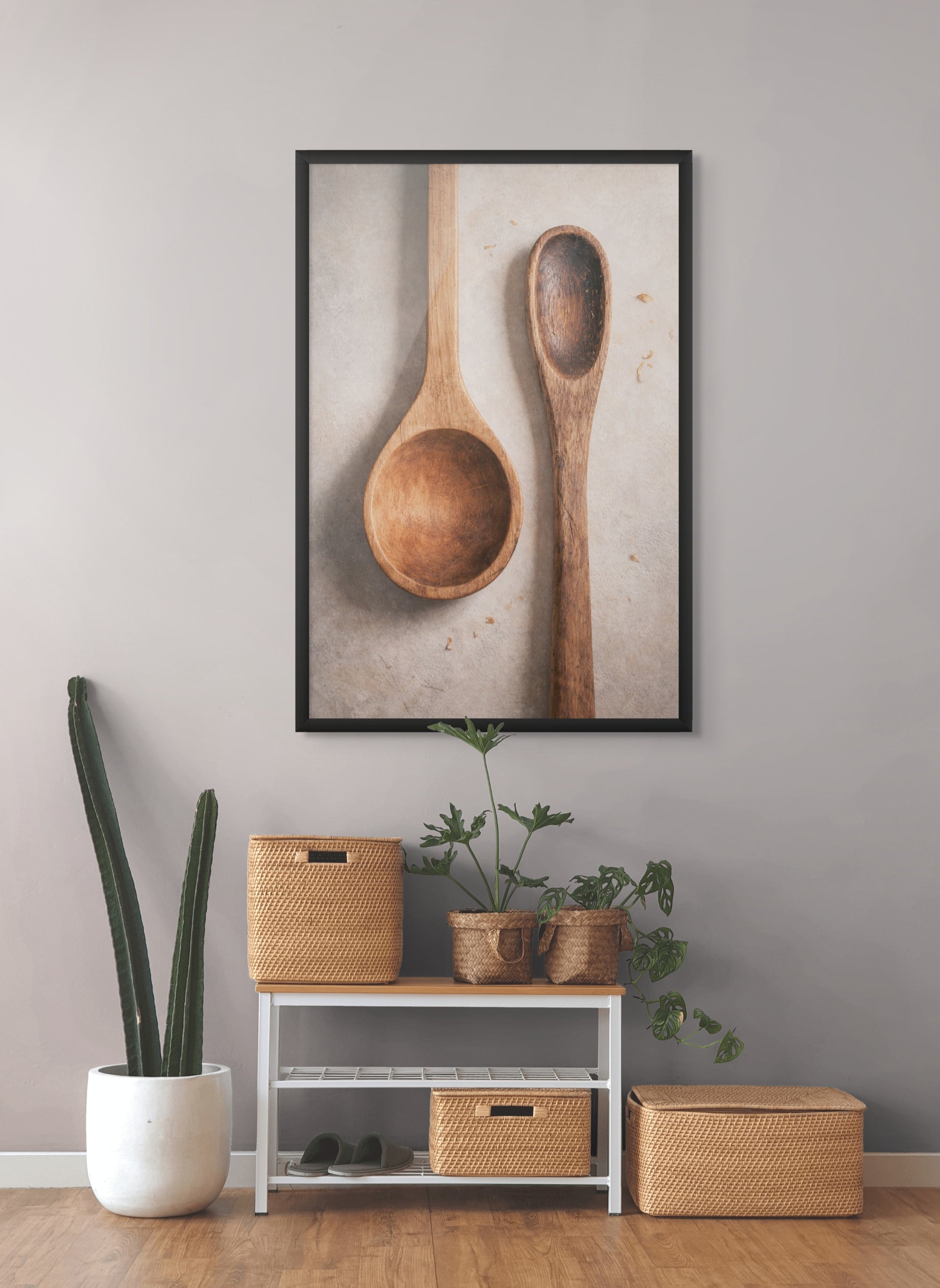 Houten Lepels Keuken Wanddecoratie – Rustieke Canvas of Aluminium Print