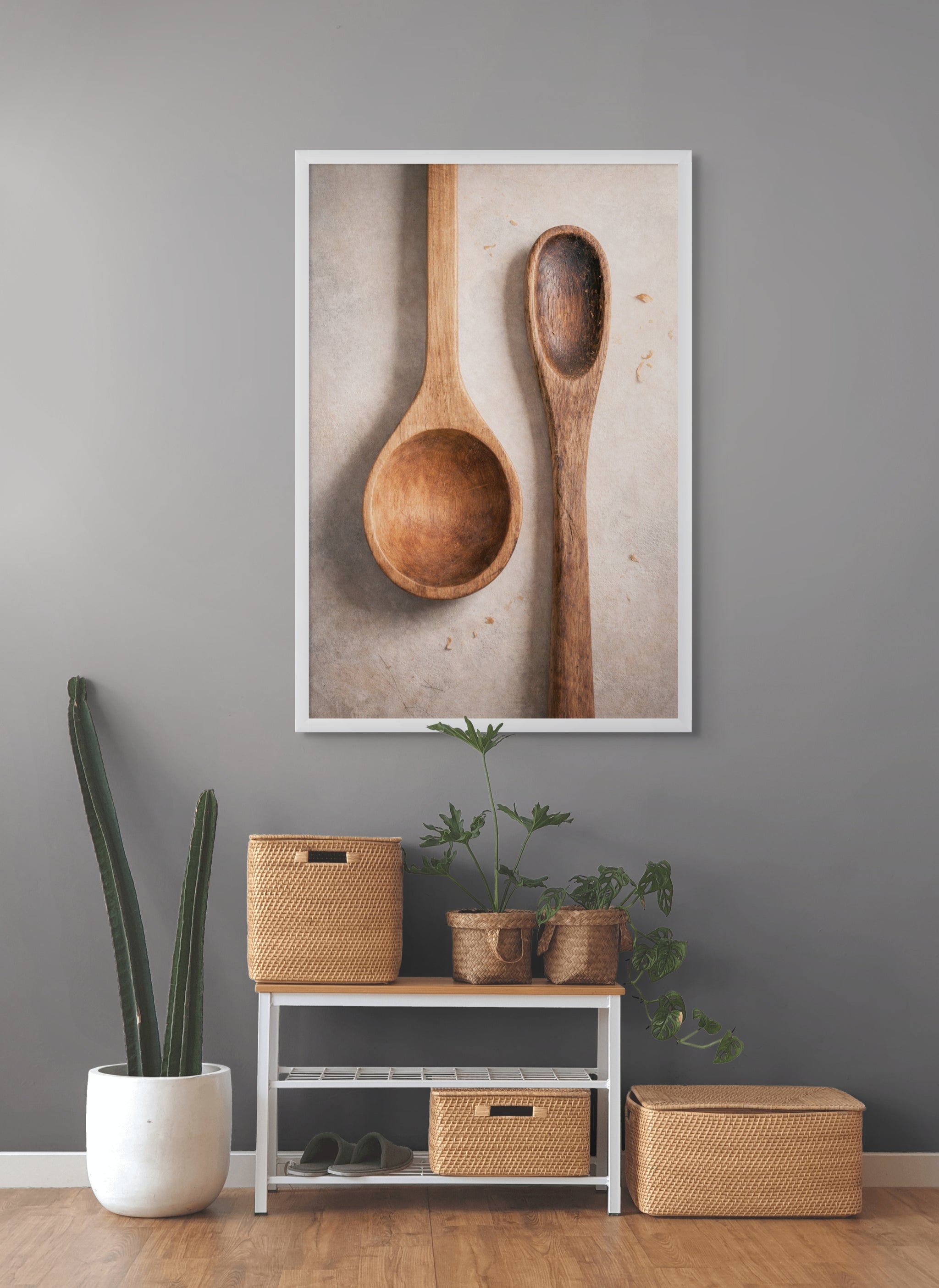 Houten Lepels Keuken Wanddecoratie – Rustieke Canvas of Aluminium Print